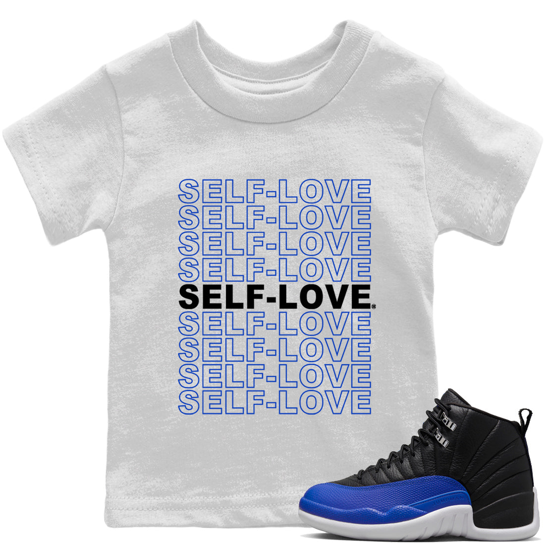Self Love Kids Tops - Air Jordan 12 Hyper Royal