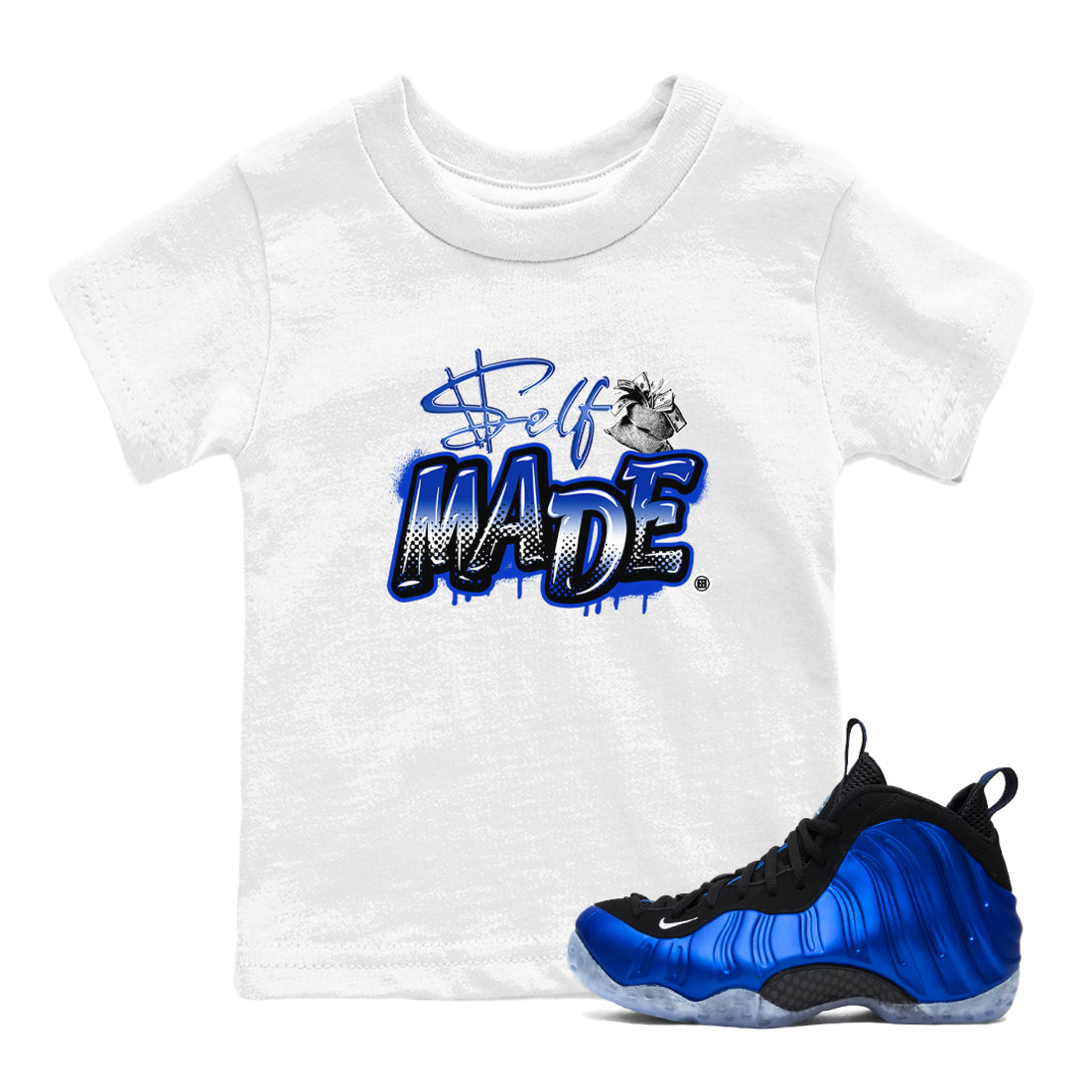 Self Made snkmatch Tees Kids - Air Foamposite One Royal