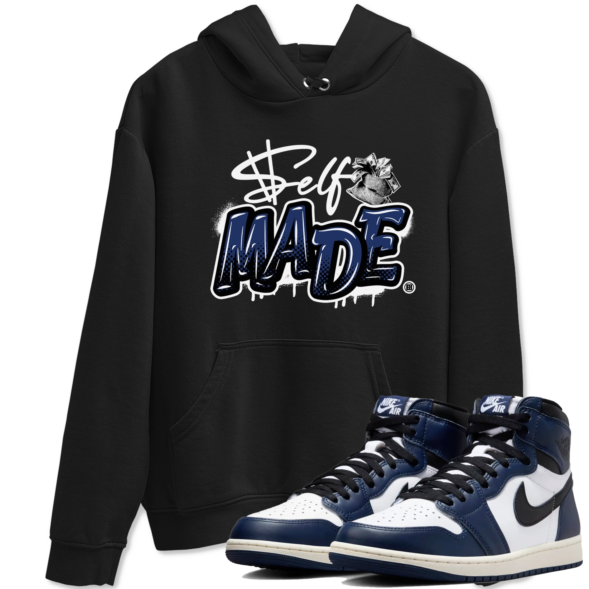 Self Made snkmatch Tees - Air Jordan 1 Midnight Navy