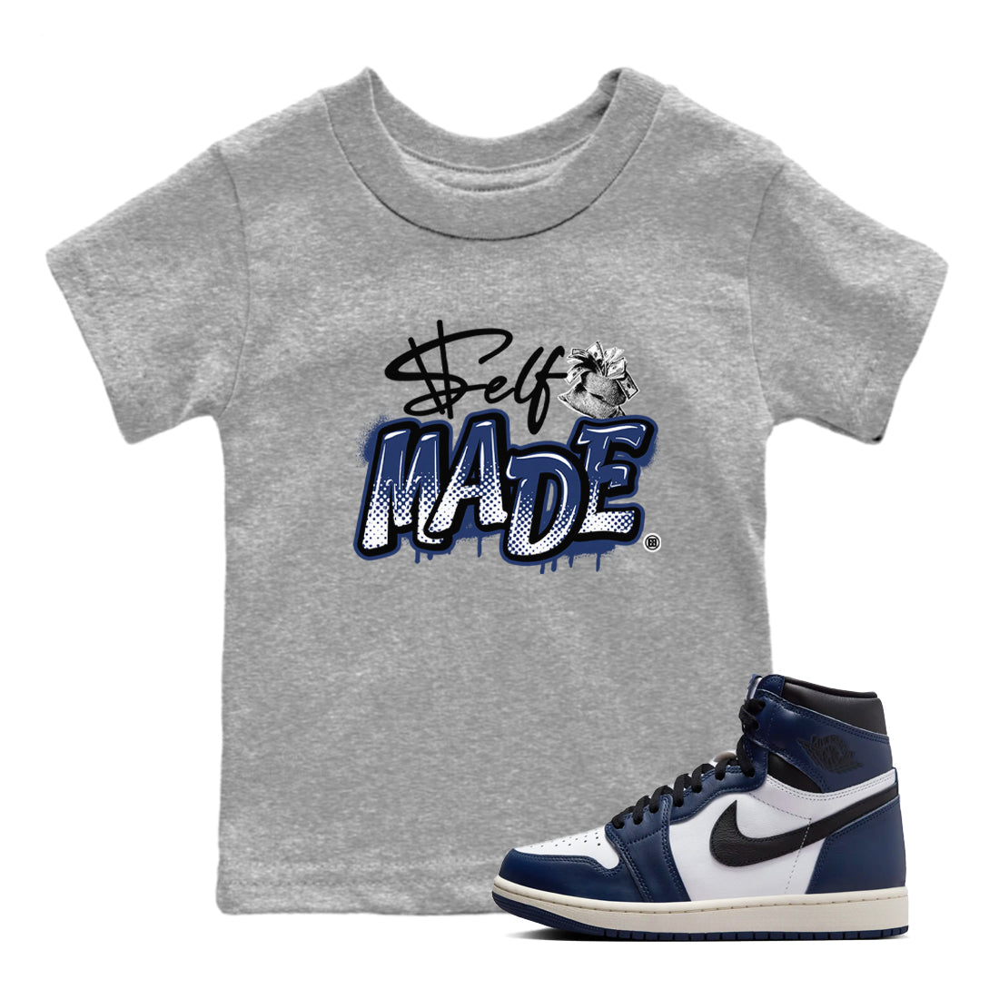 Self Made snkmatch Tees Kids - Air Jordan 1 Midnight Navy