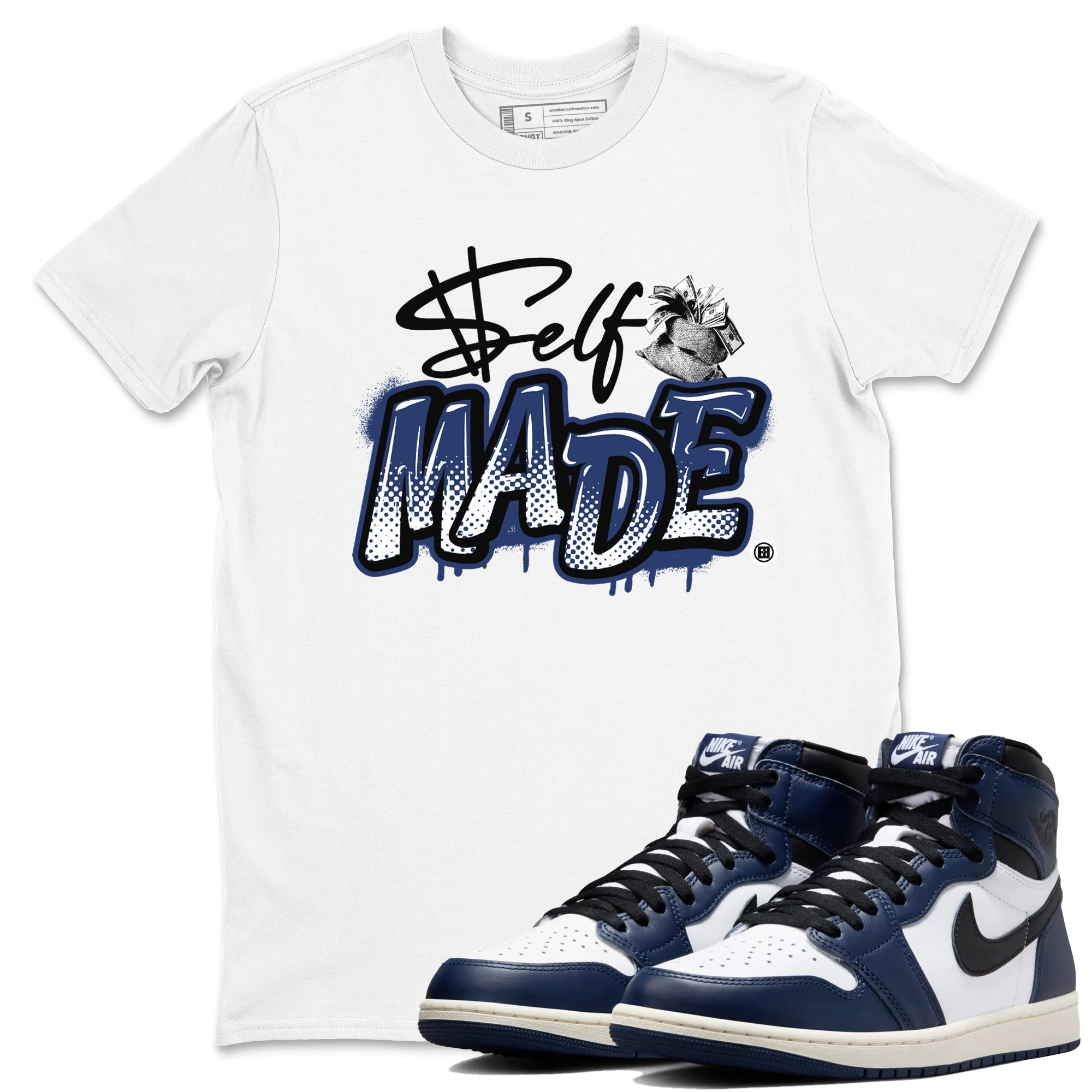 Self Made snkmatch Tees - Air Jordan 1 Midnight Navy
