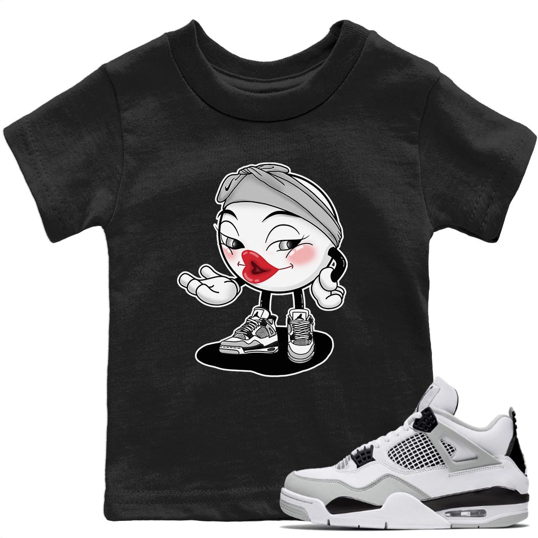 Sexy Chu Kids Tops - Air Jordan 4 Military Black
