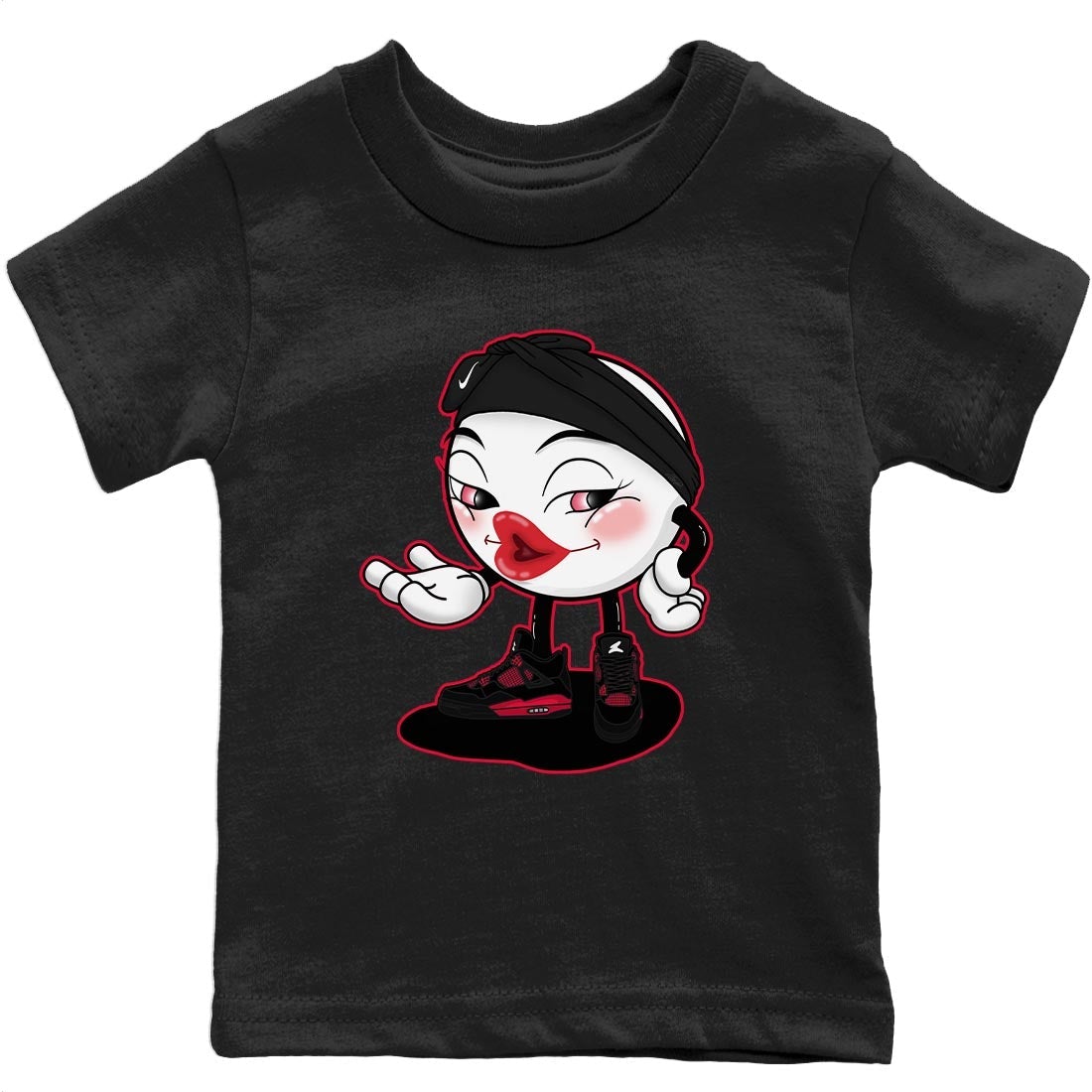 Sexy Chu Kids Tops - Air Jordan 4 Red Thunder