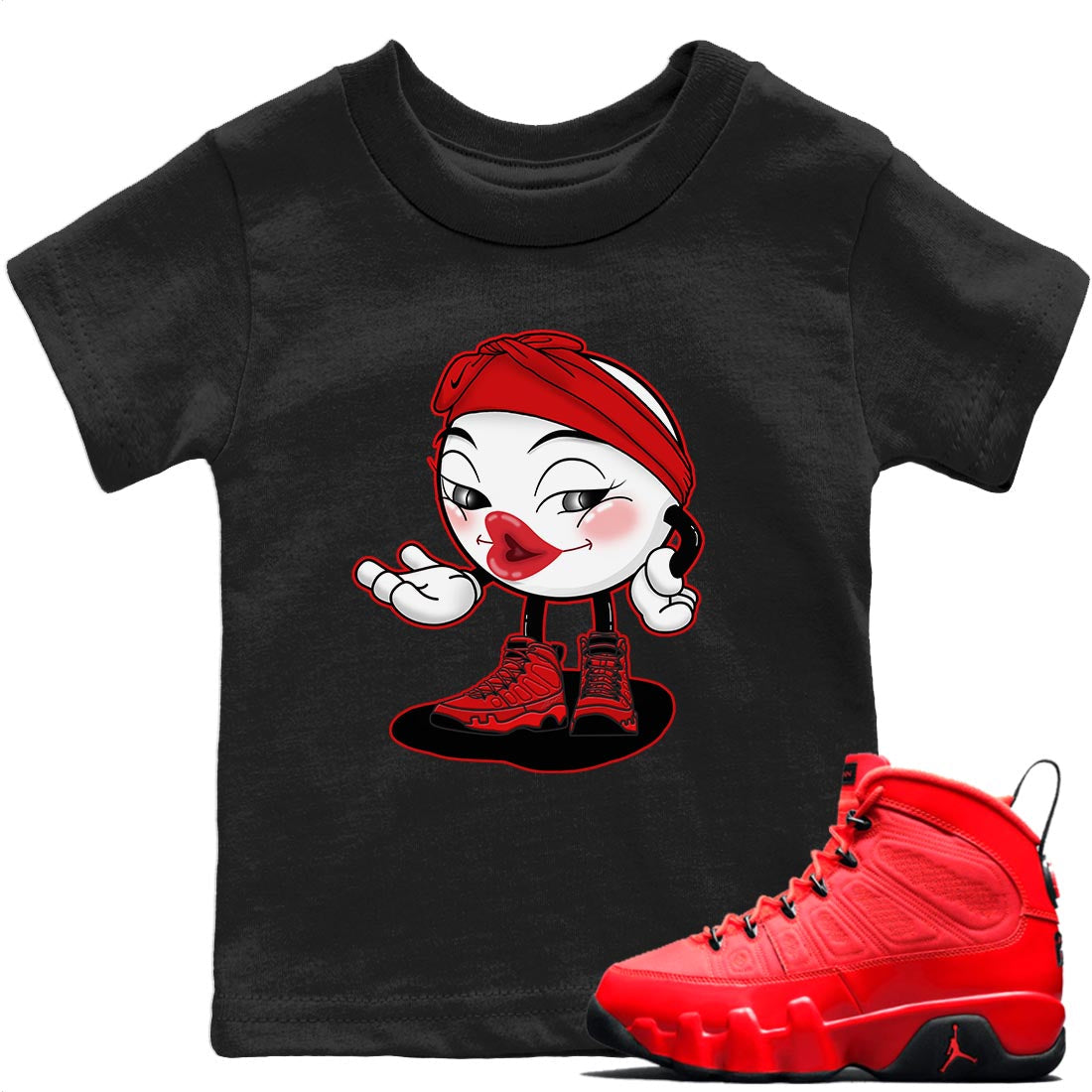 Sexy Chu Kids Tops - Air Jordan 9 Chile Red