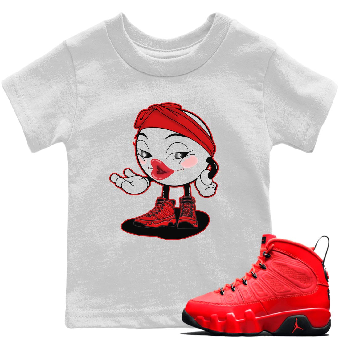 Sexy Chu Kids Tops - Air Jordan 9 Chile Red