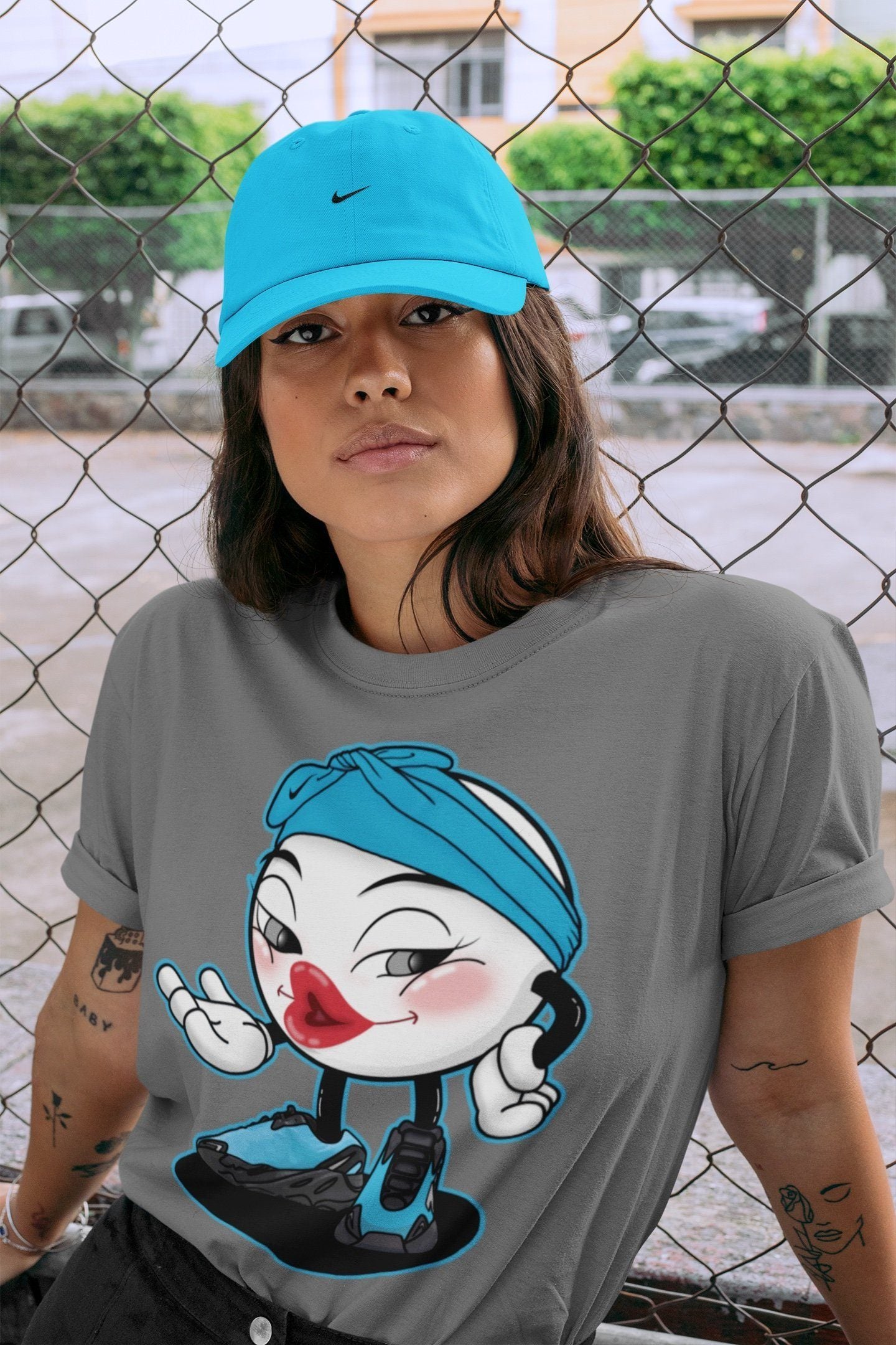 Sexy Chu Unisex Tops - Yeezy 700 Bright Cyan