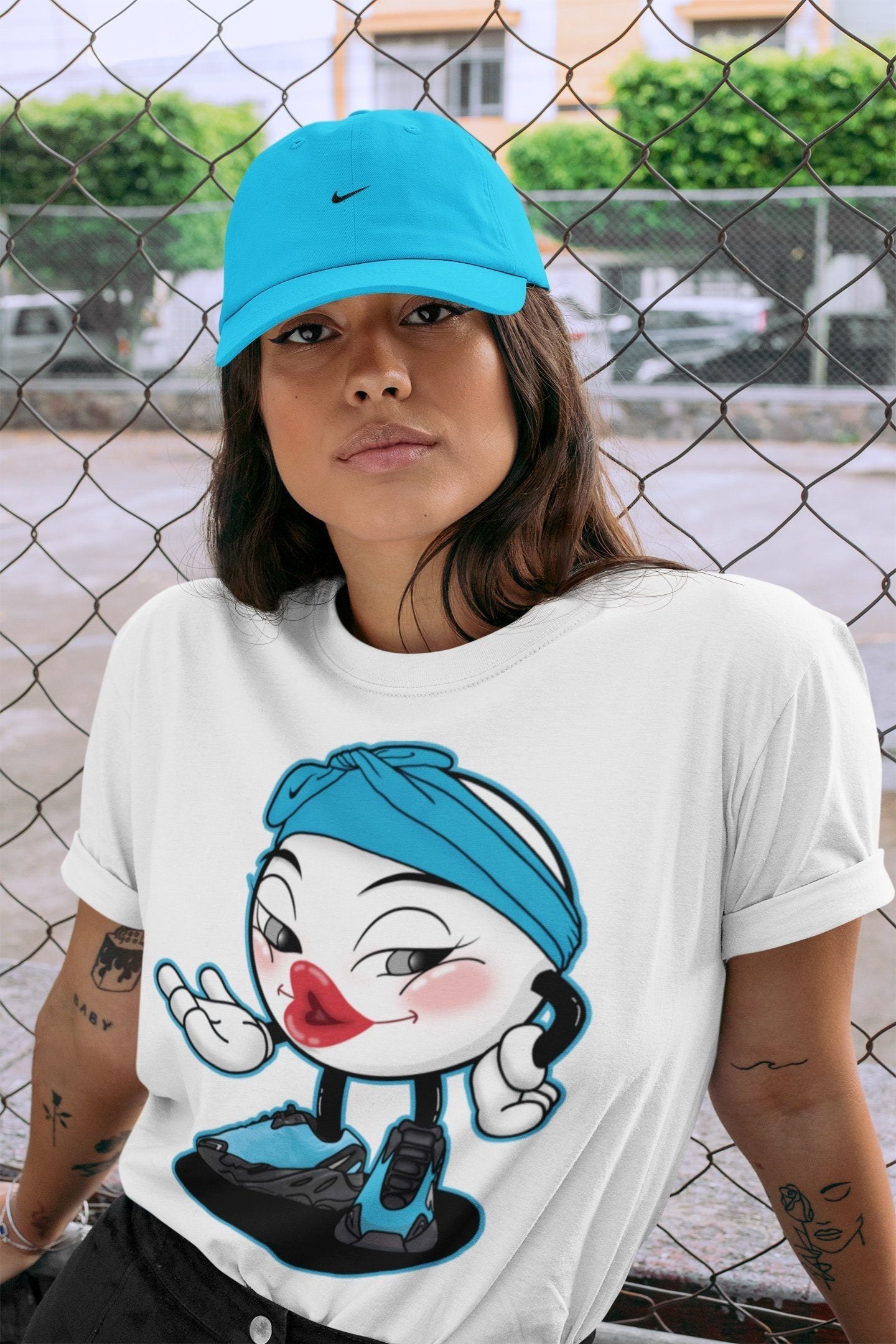 Sexy Chu Unisex Tops - Yeezy 700 Bright Cyan