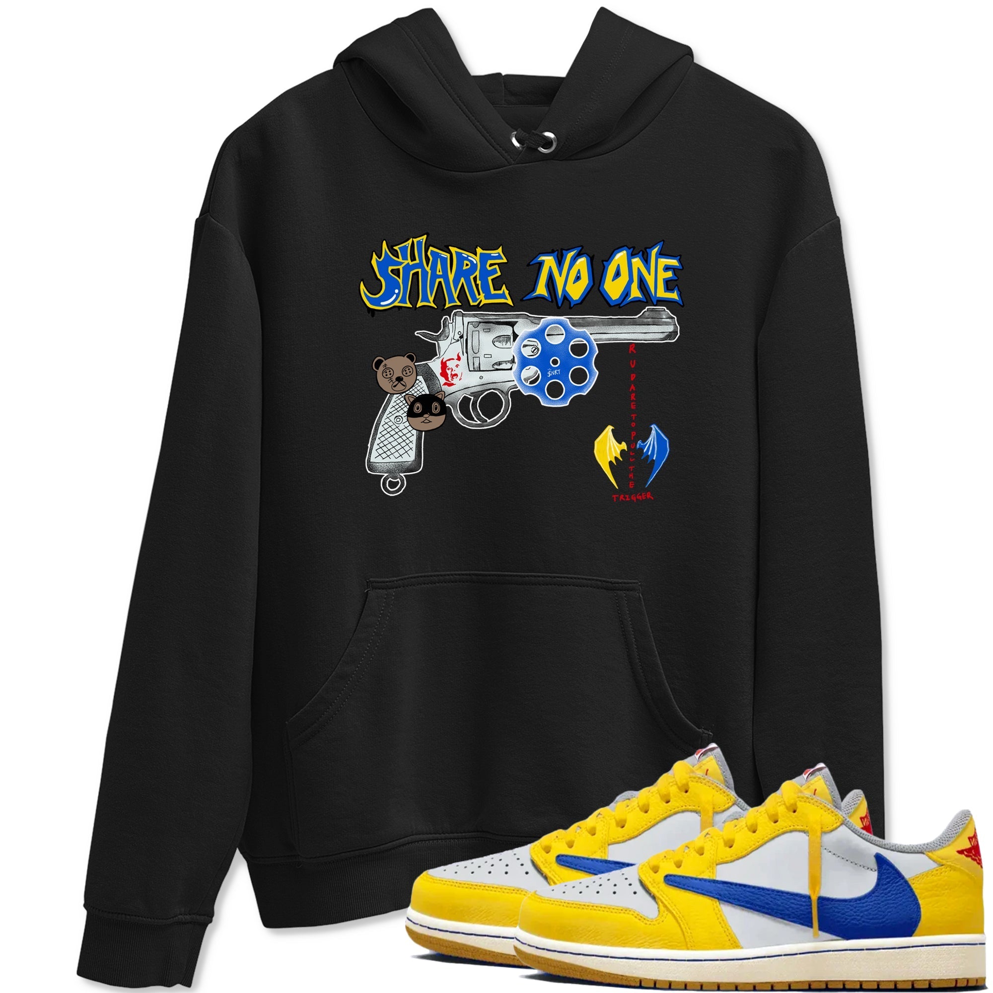 Share No One snkmatch Tees - Air Jordan 1 Travis Scott Canary