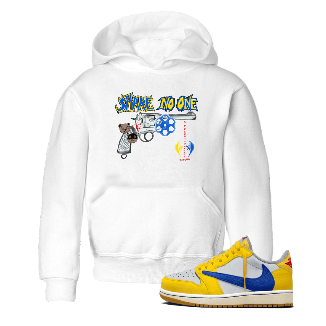 Share No One snkmatch Tees Kids - Air Jordan 1 Travis Scott Canary