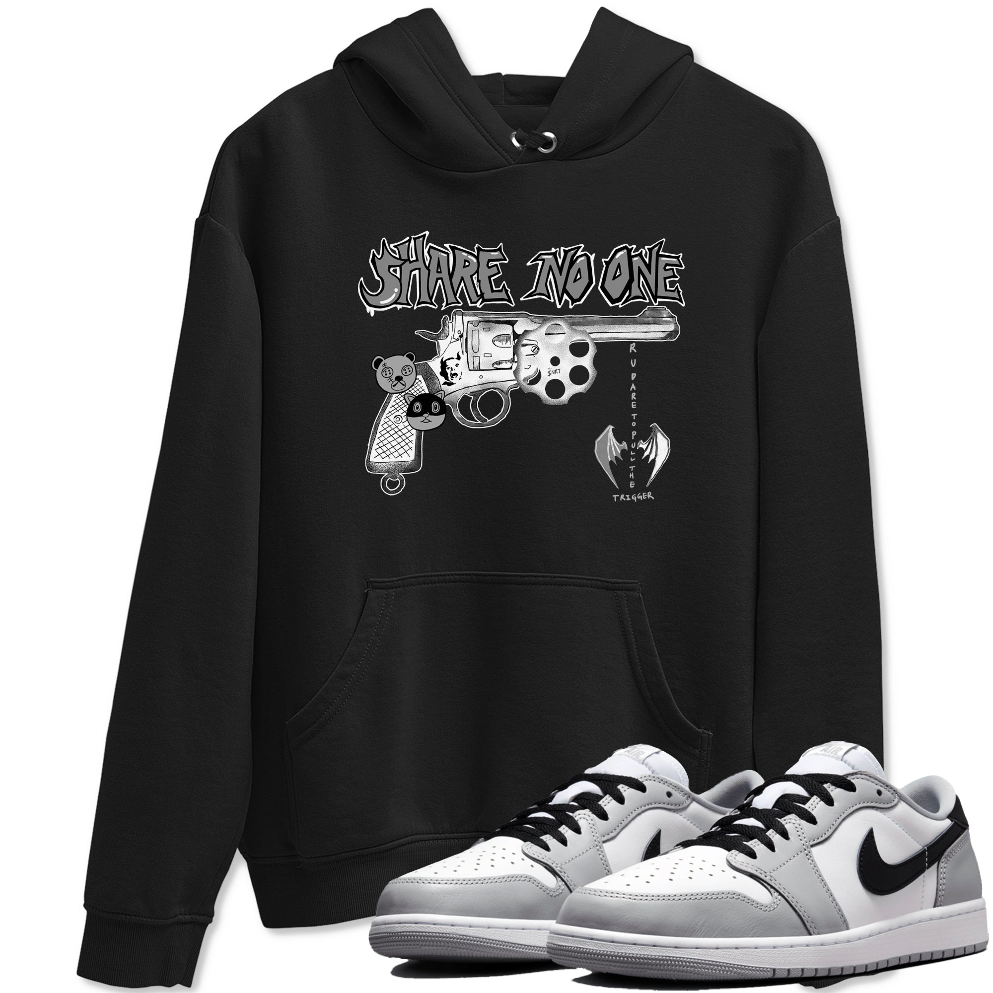 Share No One snkmatch Tees - Air Jordan 1 Wolf Grey