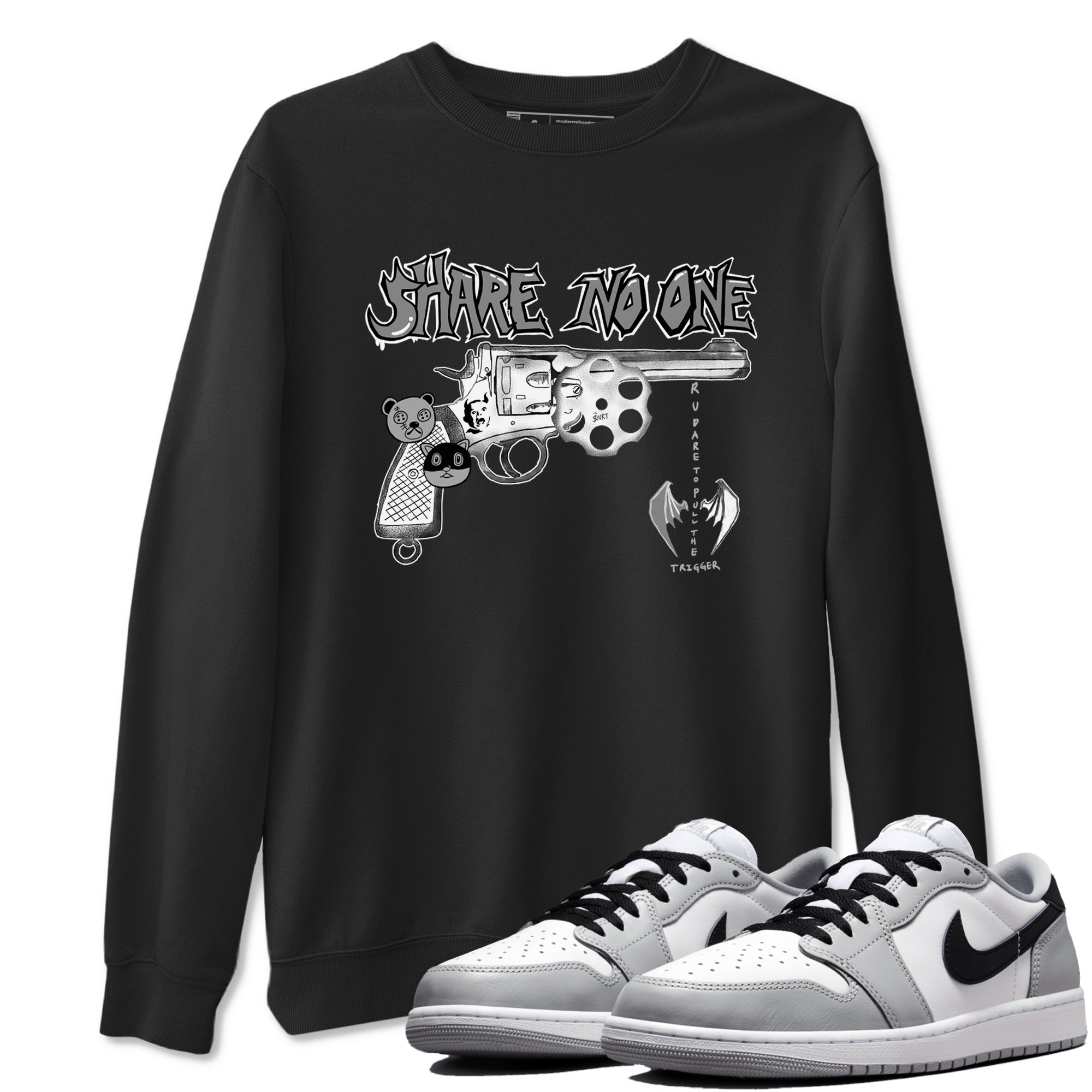 Share No One snkmatch Tees - Air Jordan 1 Wolf Grey