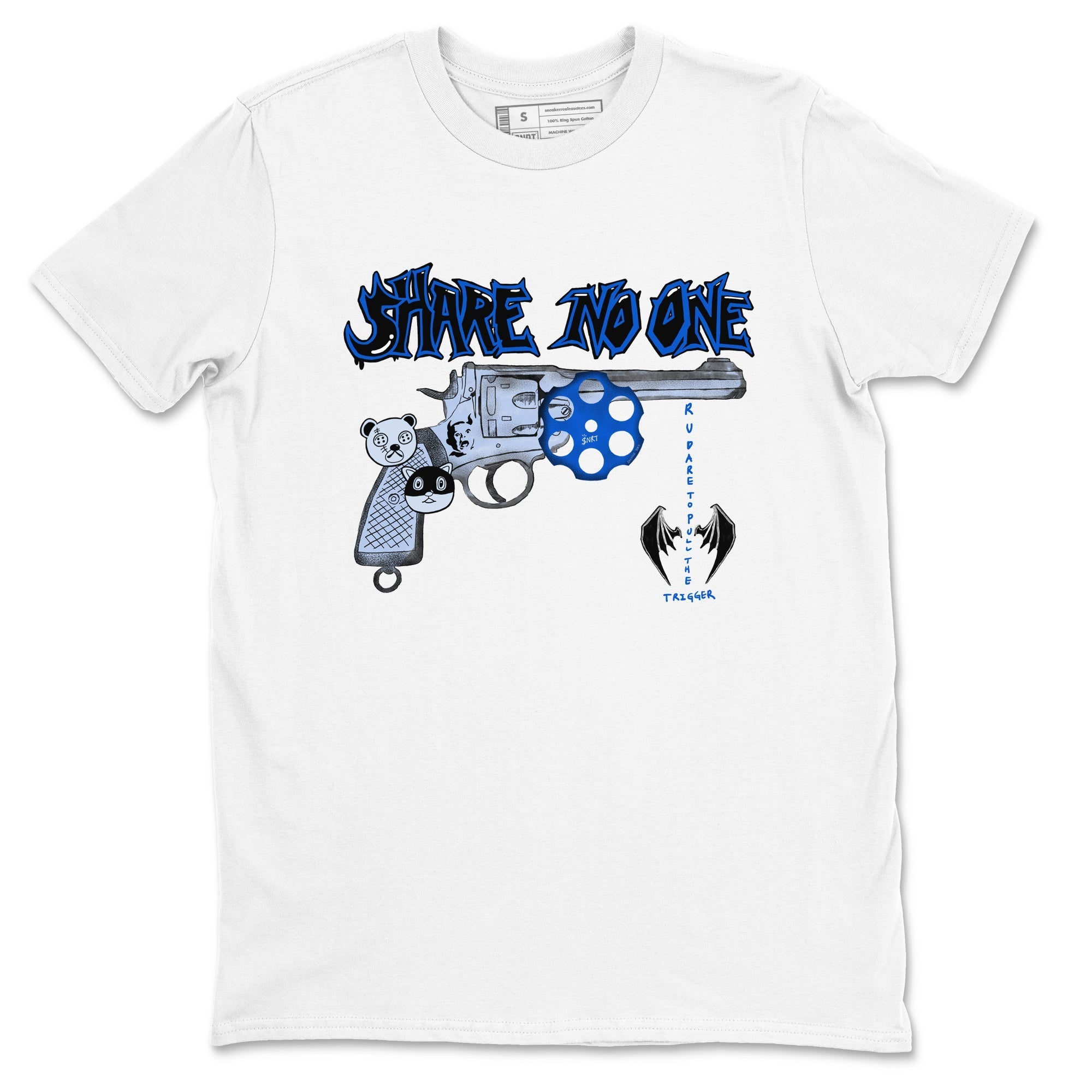 Share No One snkmatch Tees - Air Jordan 11 Black and Varsity Royal