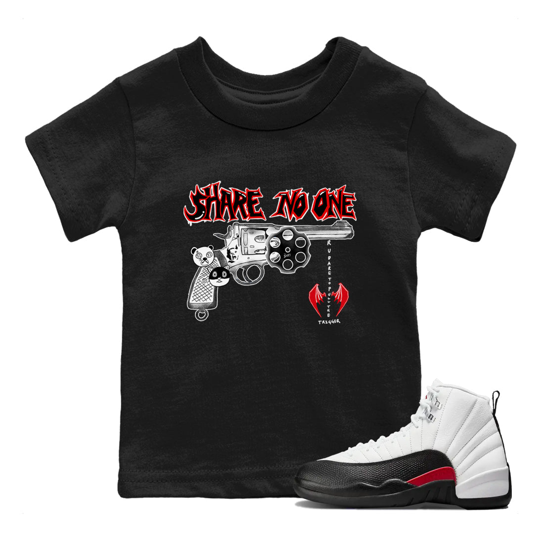Share No One snkmatch Tees Kids - Air Jordan 12 Taxi Flip
