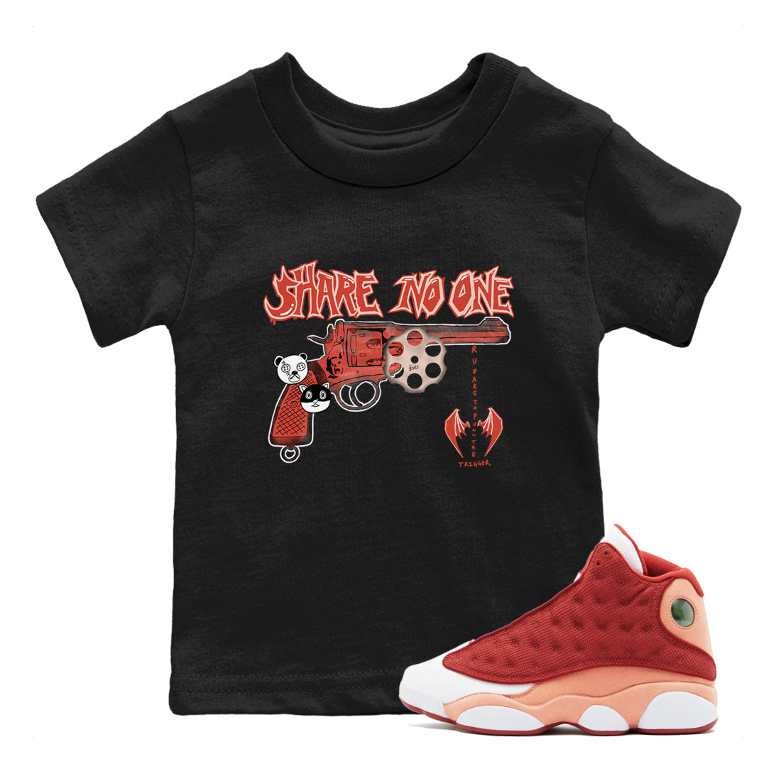 Share No One snkmatch Tees Kids - Air Jordan 13 Dune Red