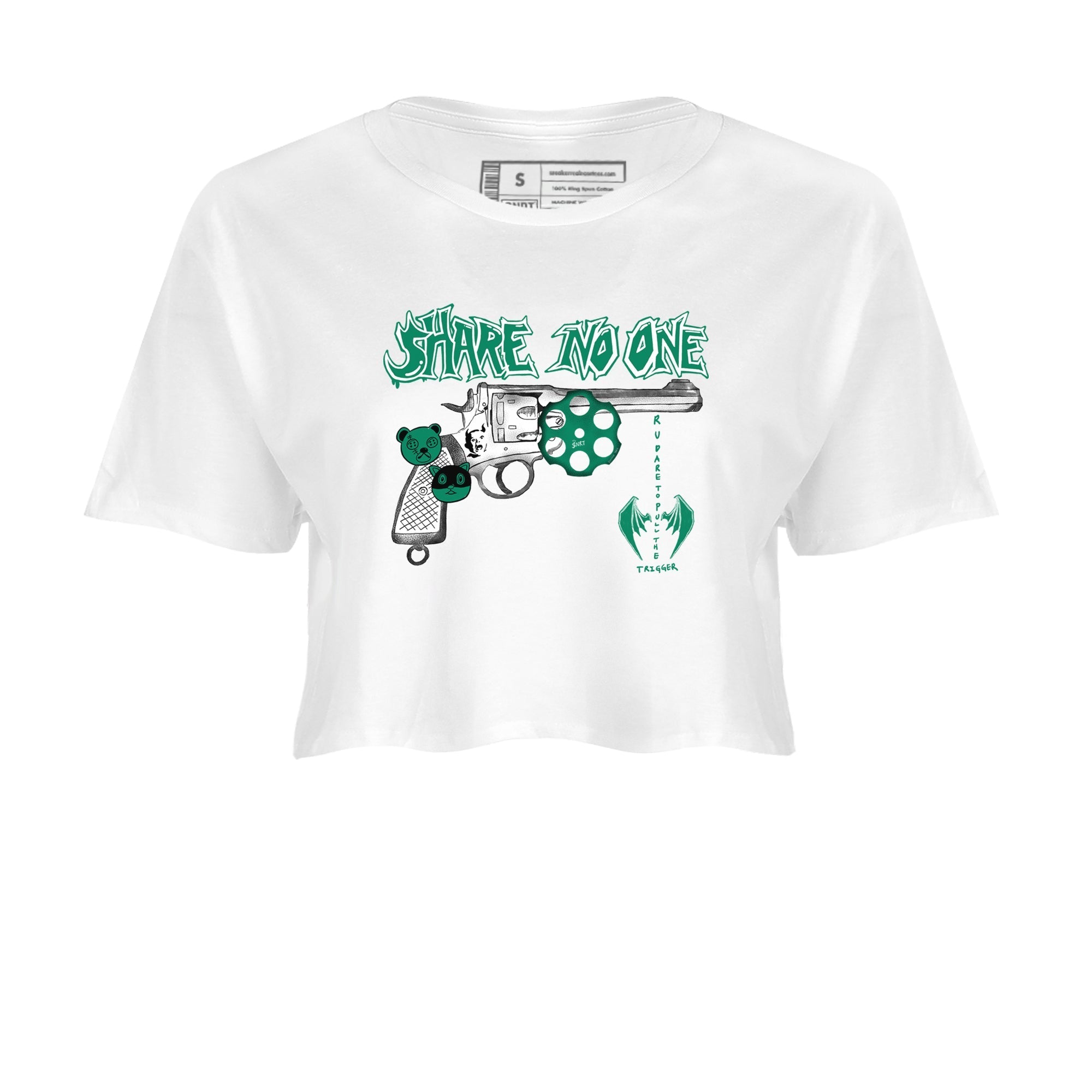 Share No One snkmatch Women's Top - Air Jordan 4 Oxidized Green