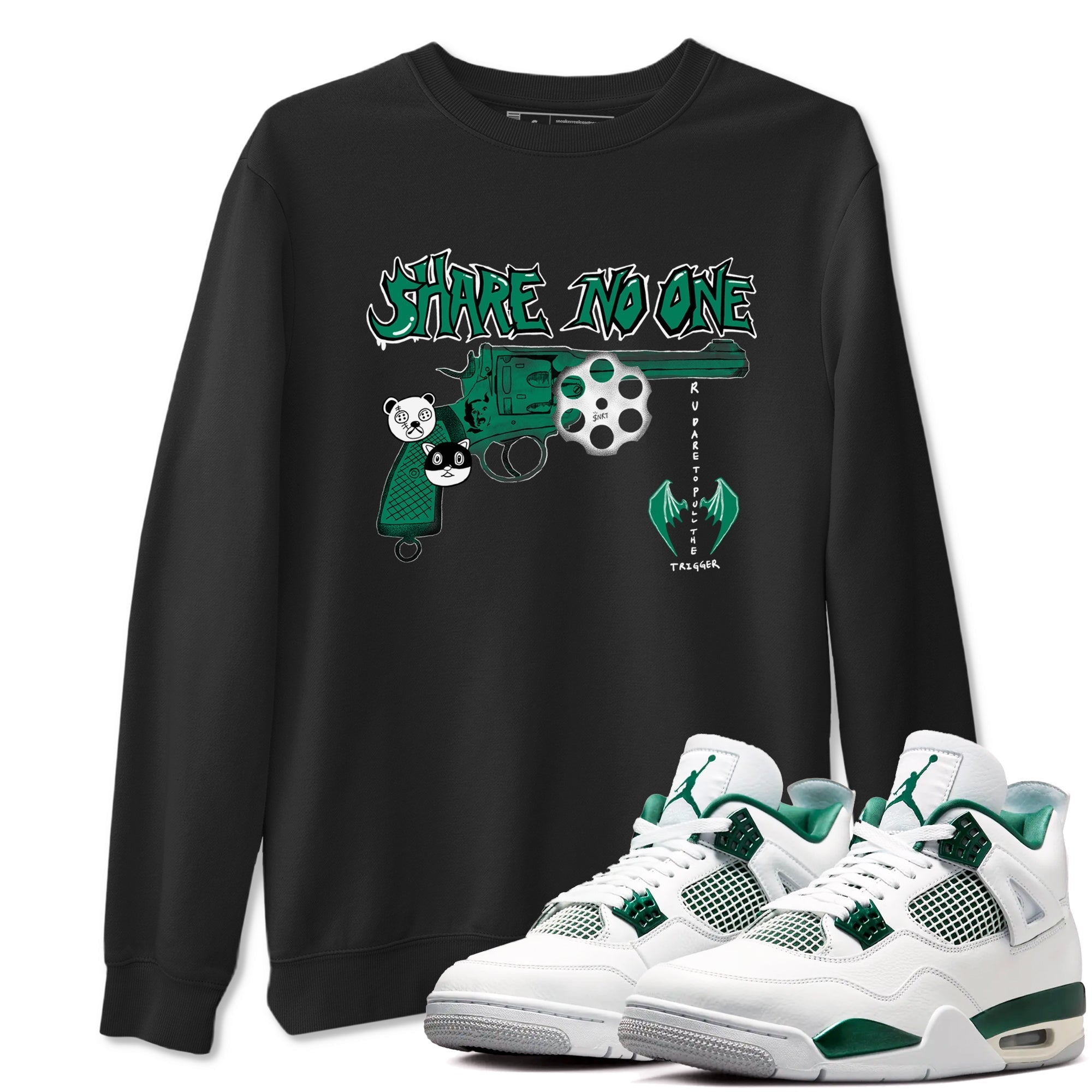 Share No One snkmatch Tees - Air Jordan 4 Oxidized Green