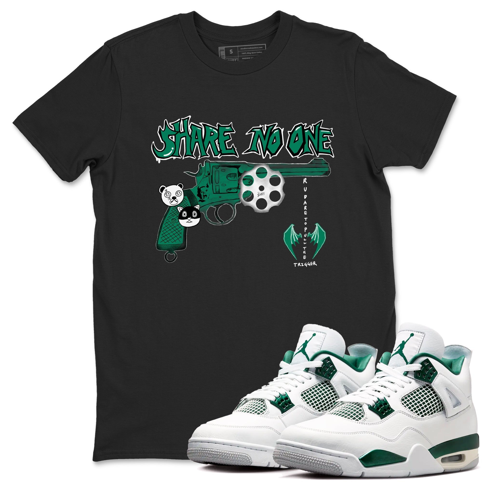 Share No One snkmatch Tees - Air Jordan 4 Oxidized Green