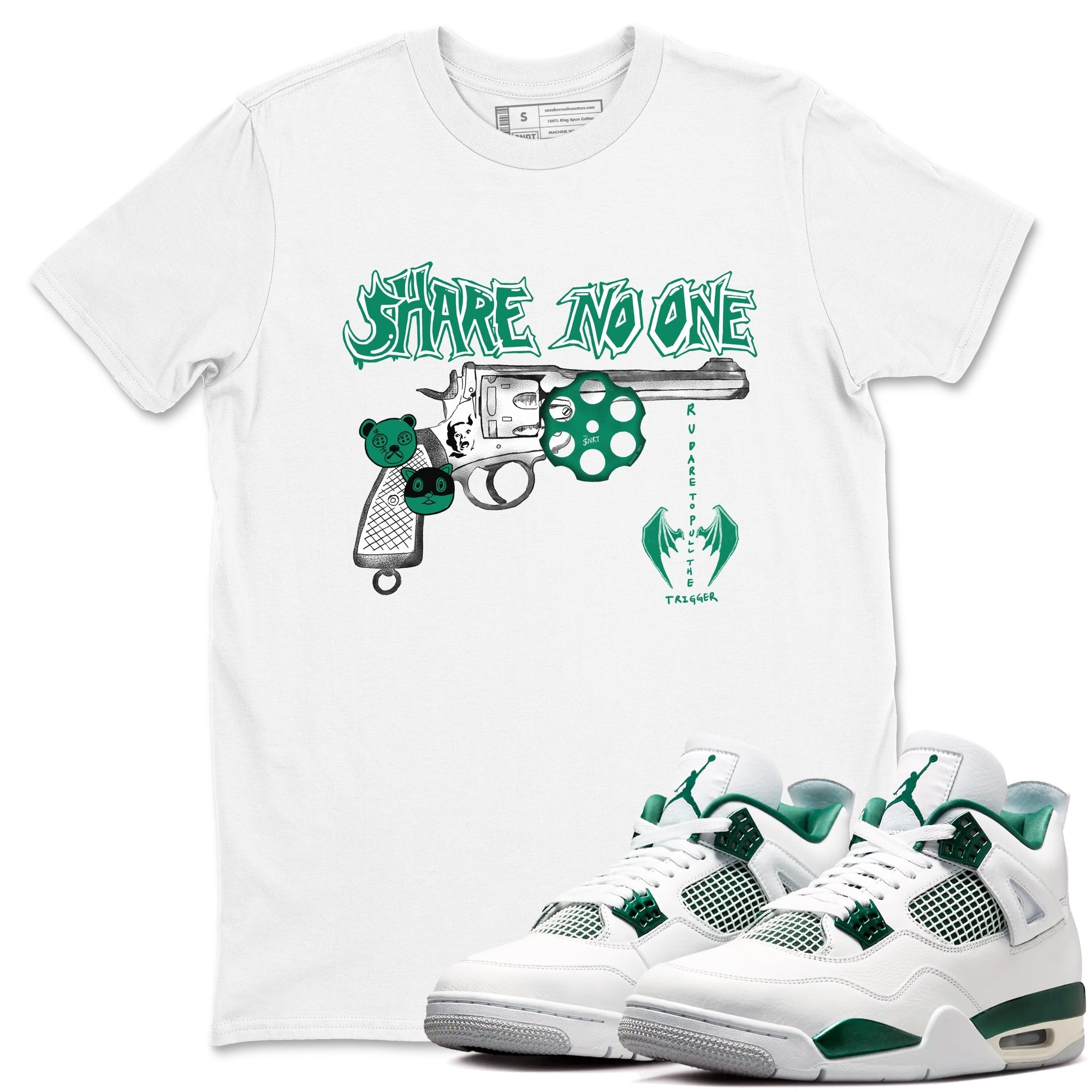 Share No One snkmatch Tees - Air Jordan 4 Oxidized Green