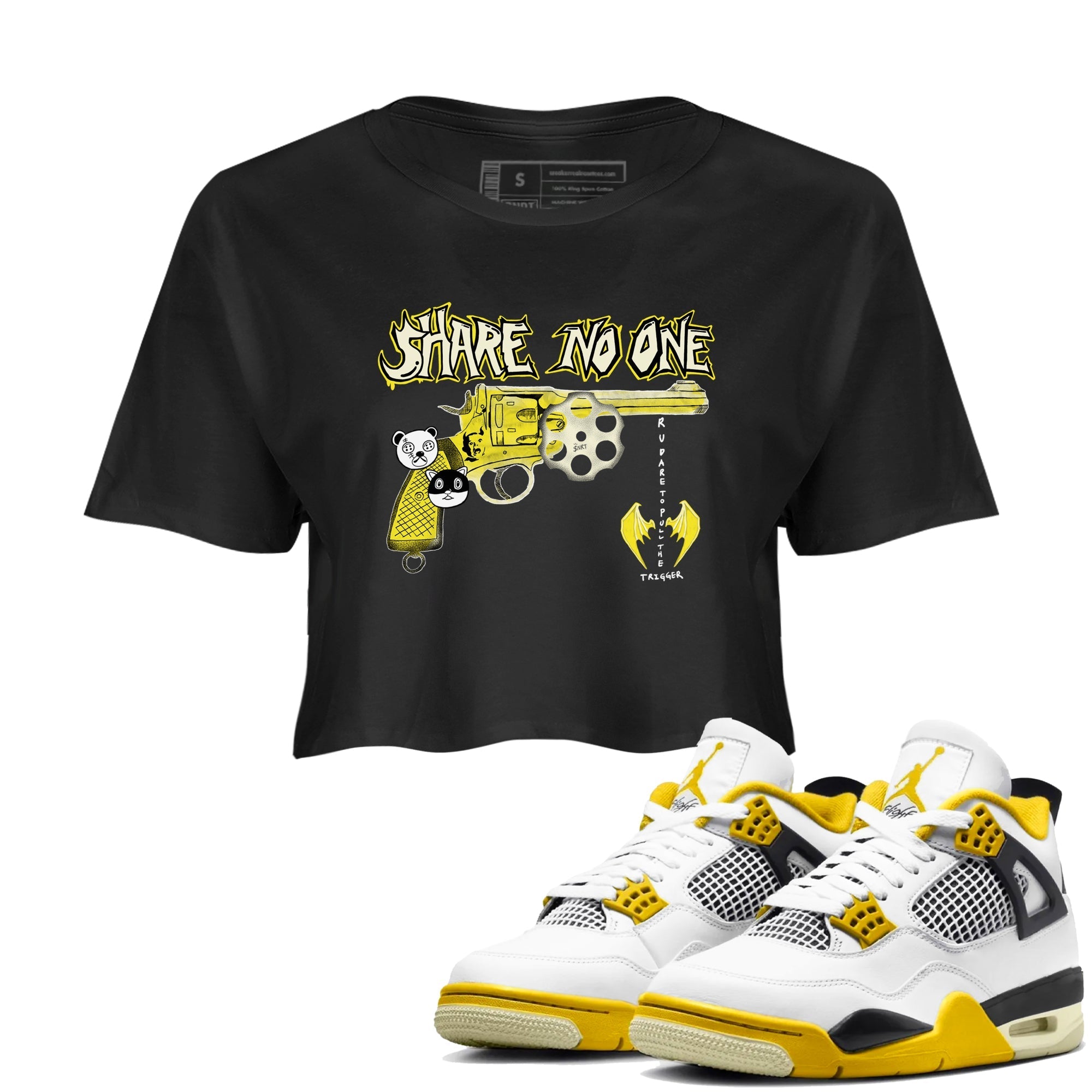 Share No One snkmatch Women's Top - Air Jordan 4 Vivid Sulfur