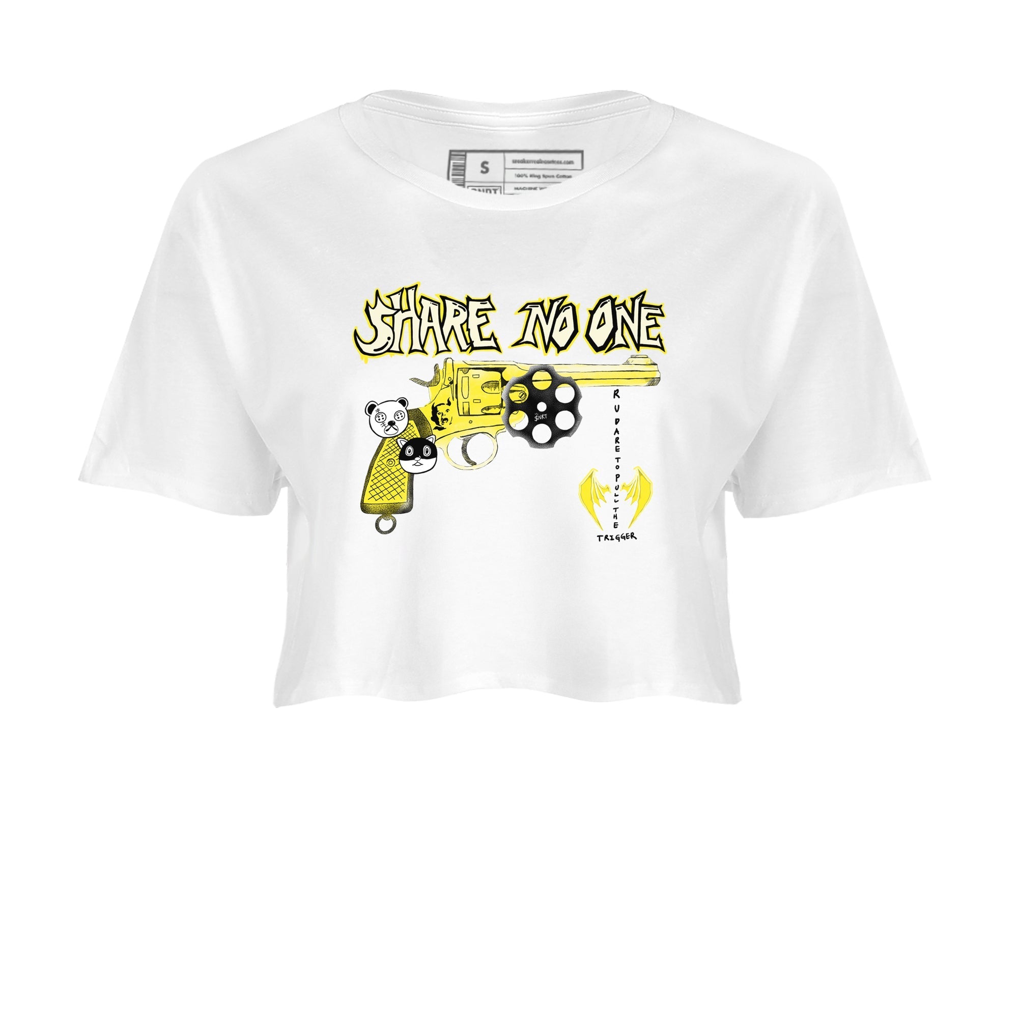 Share No One snkmatch Women's Top - Air Jordan 4 Vivid Sulfur