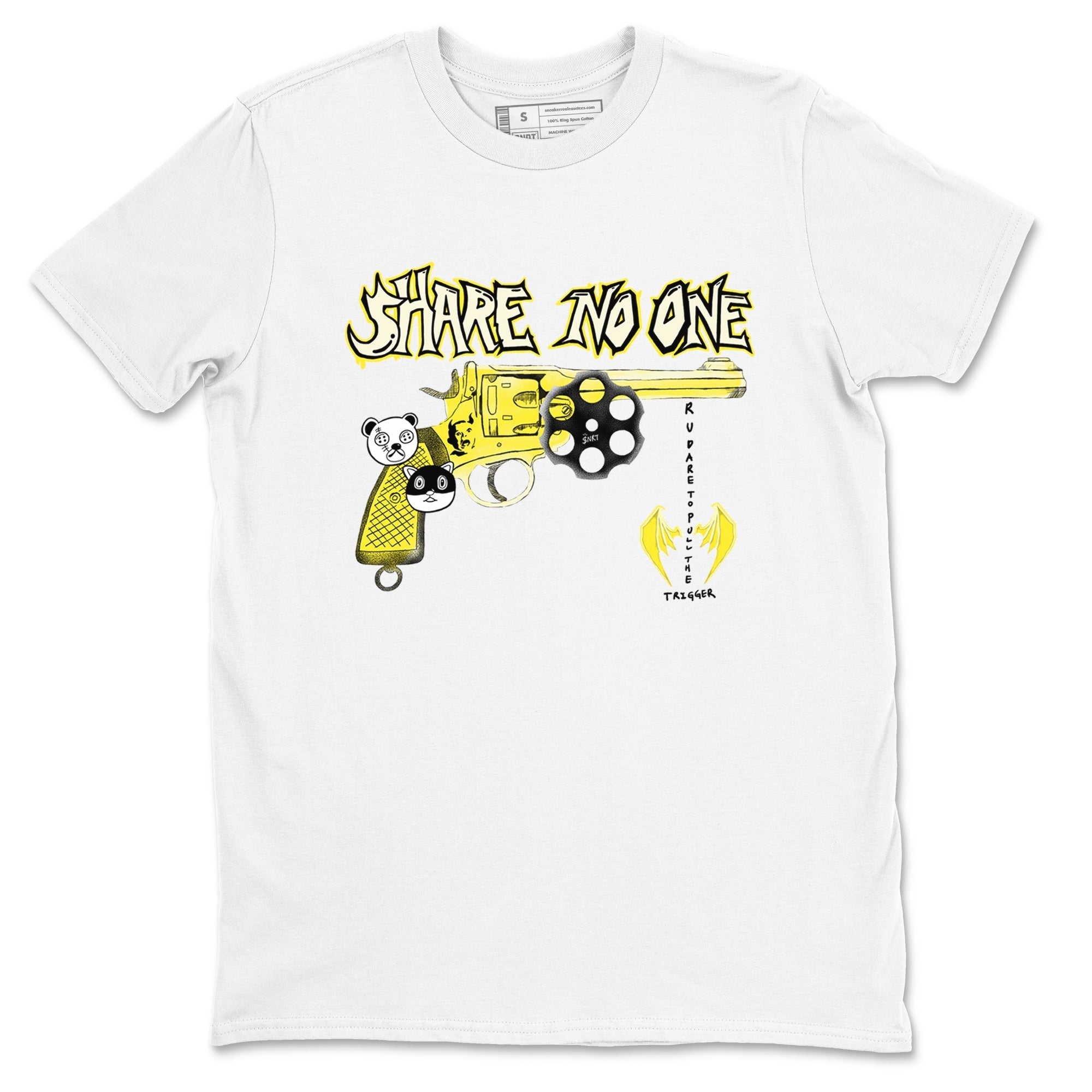 Share No One snkmatch Tees - Air Jordan 4 Vivid Sulfur