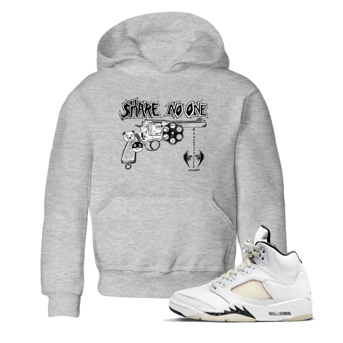 Share No One snkmatch Tees Kids - Air Jordan 5 Sail