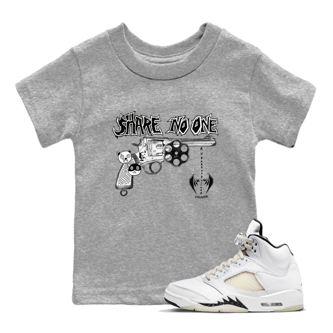 Share No One snkmatch Tees Kids - Air Jordan 5 Sail