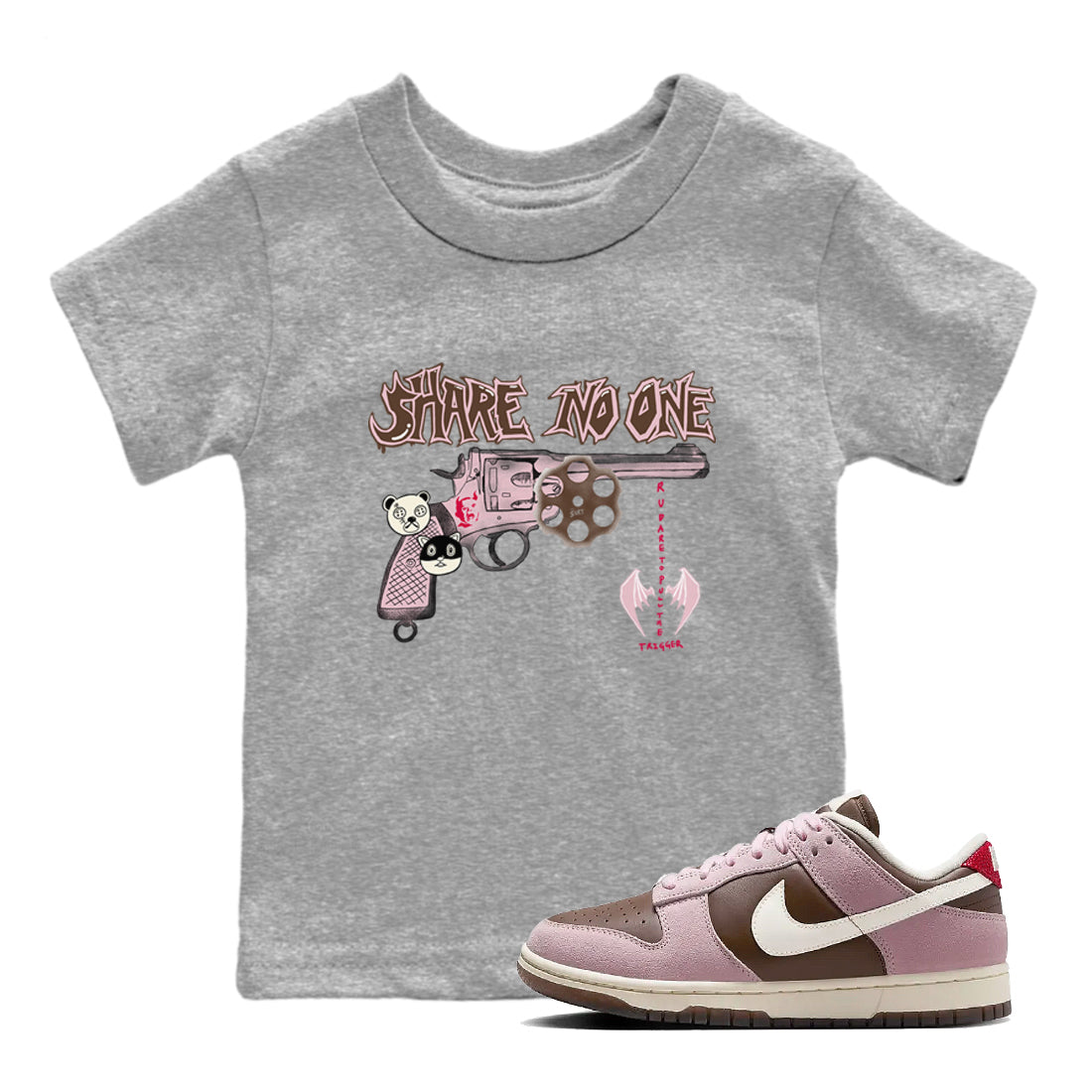 Share No One snkmatch Tees Kids - Dunk Cacao Wow And Pink foam