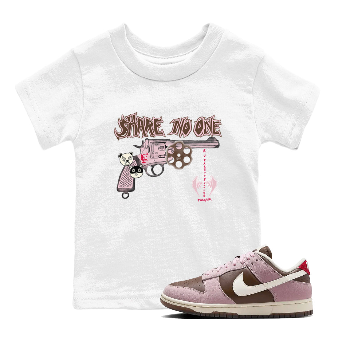 Share No One snkmatch Tees Kids - Dunk Cacao Wow And Pink foam