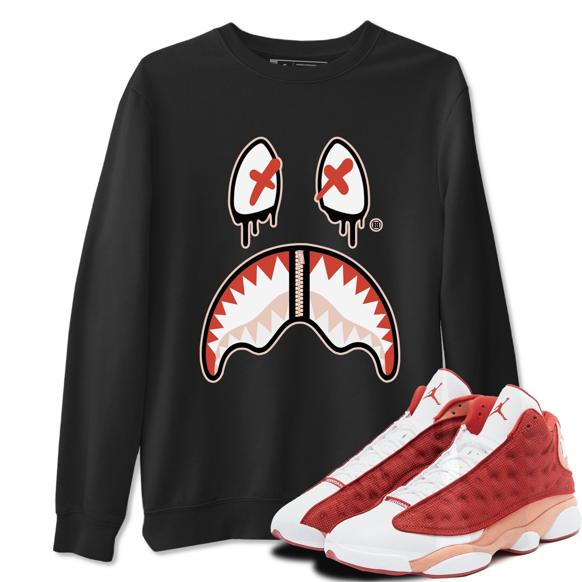 Shark Face snkmatch Tees - Air Jordan 13 Dune Red