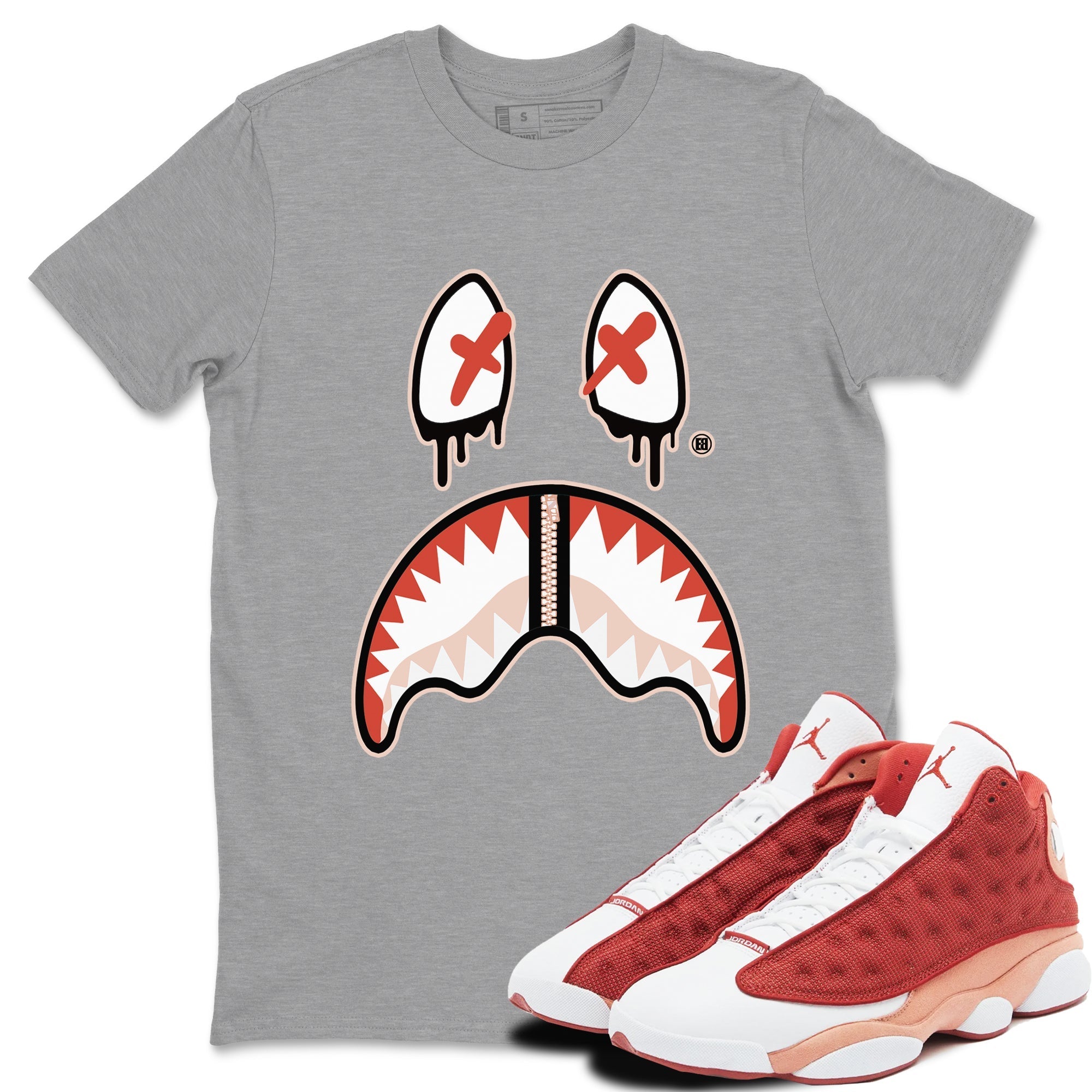 Shark Face snkmatch Tees - Air Jordan 13 Dune Red