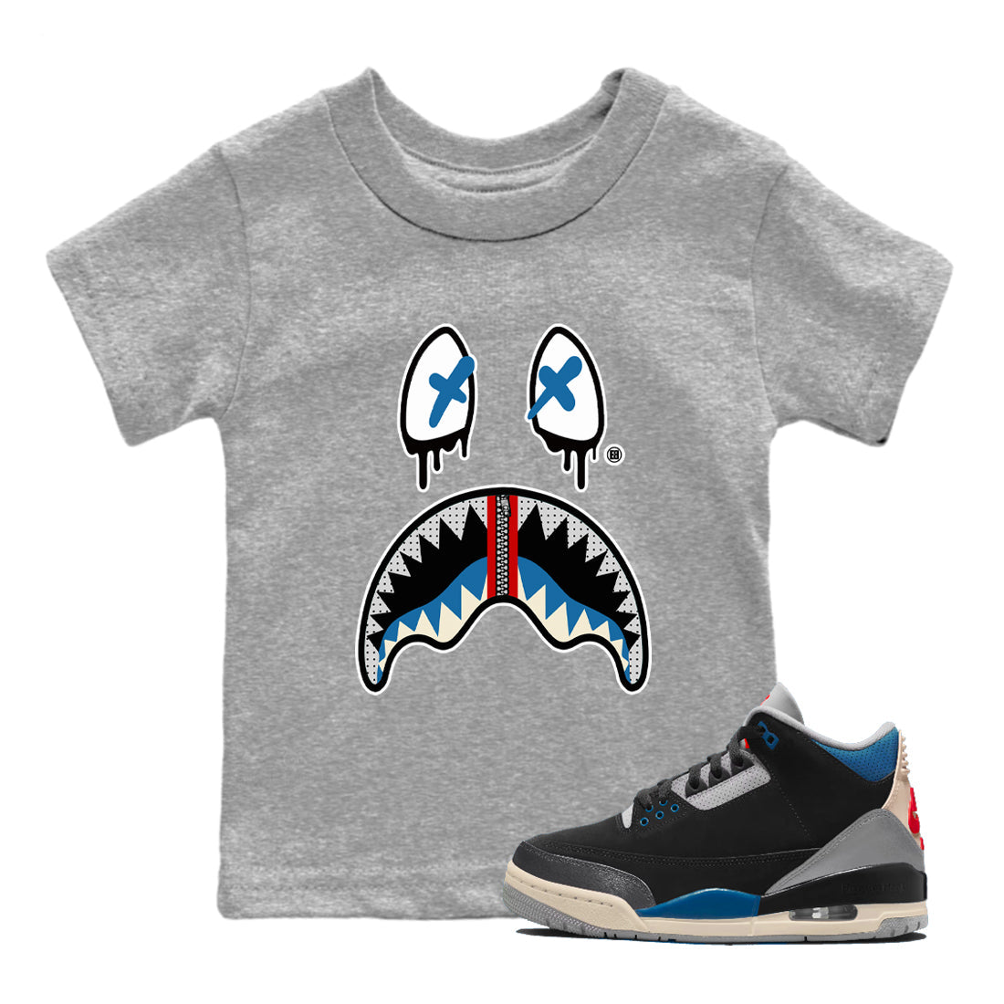 Shark Face snkmatch Tees Kids - Air Jordan 3 Rare Air
