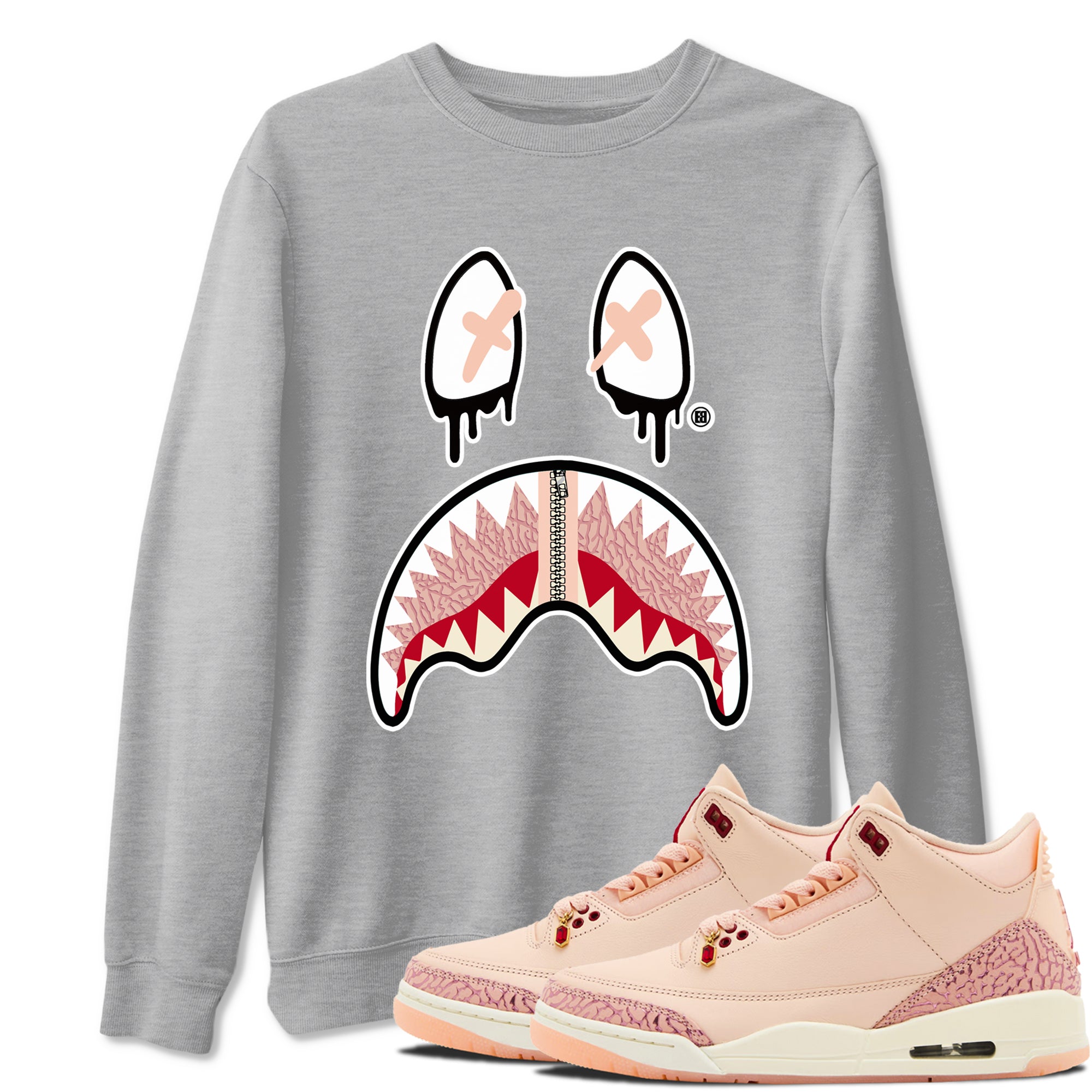 Shark Face snkmatch Tees - Air Jordan 3 Valentines Day