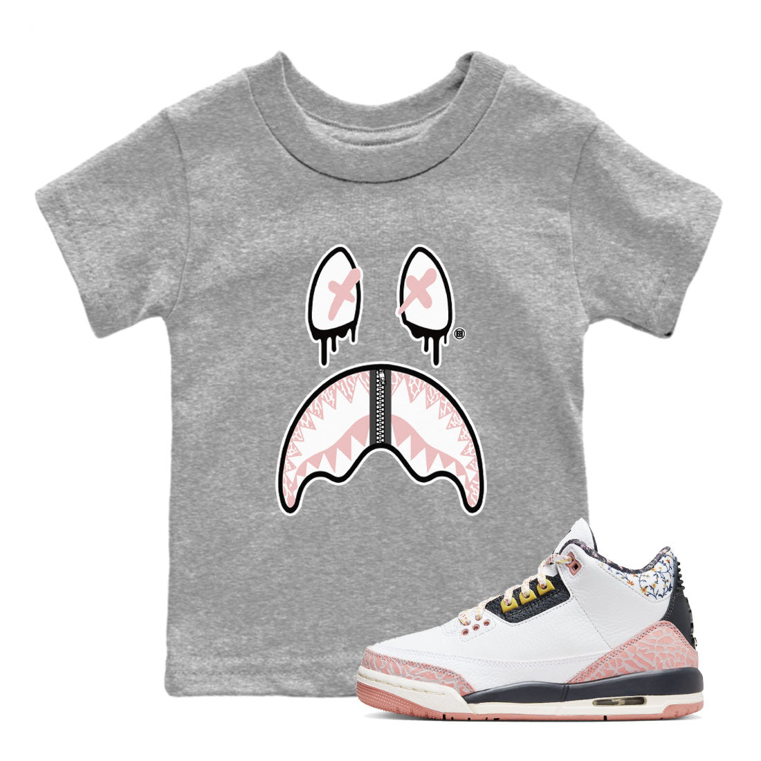 Shark Face snkmatch Tees Kids - Air Jordan 3 Vintage Floral
