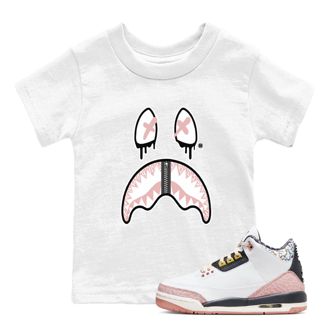 Shark Face snkmatch Tees Kids - Air Jordan 3 Vintage Floral