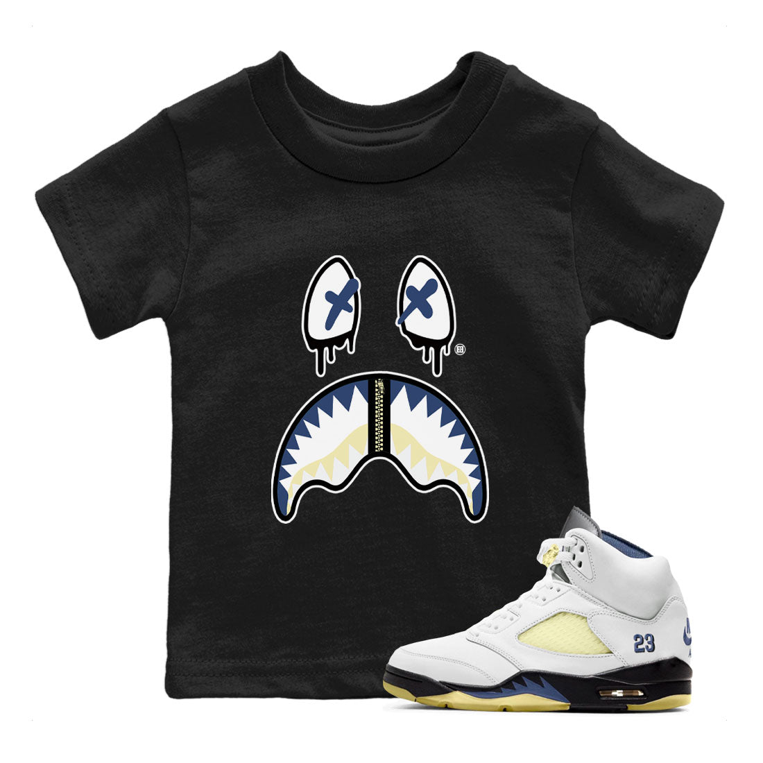 Shark Face snkmatch Tee Kids - Air Jordan 5 A Ma Maniere x Photon Dust