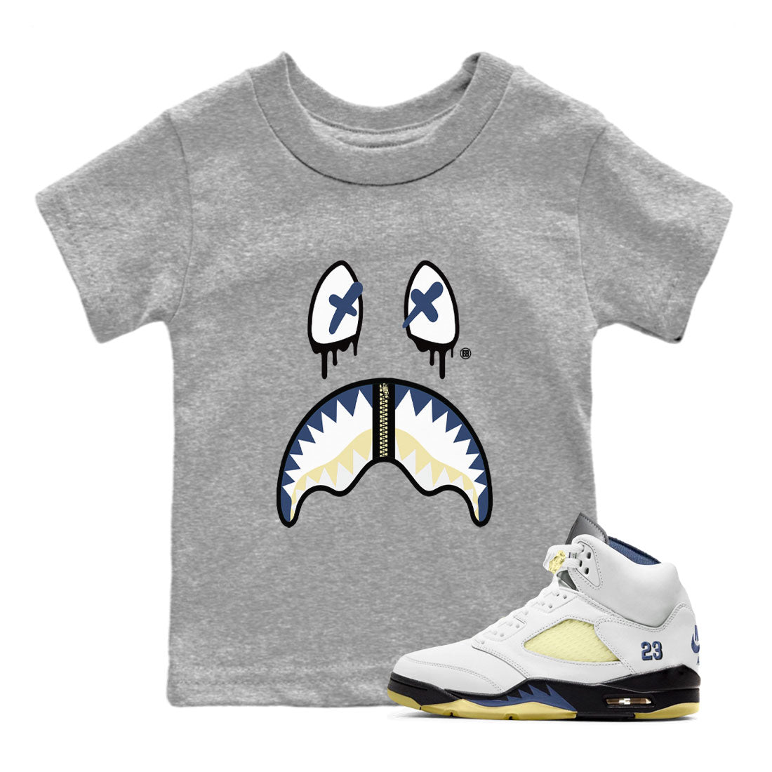 Shark Face snkmatch Tee Kids - Air Jordan 5 A Ma Maniere x Photon Dust