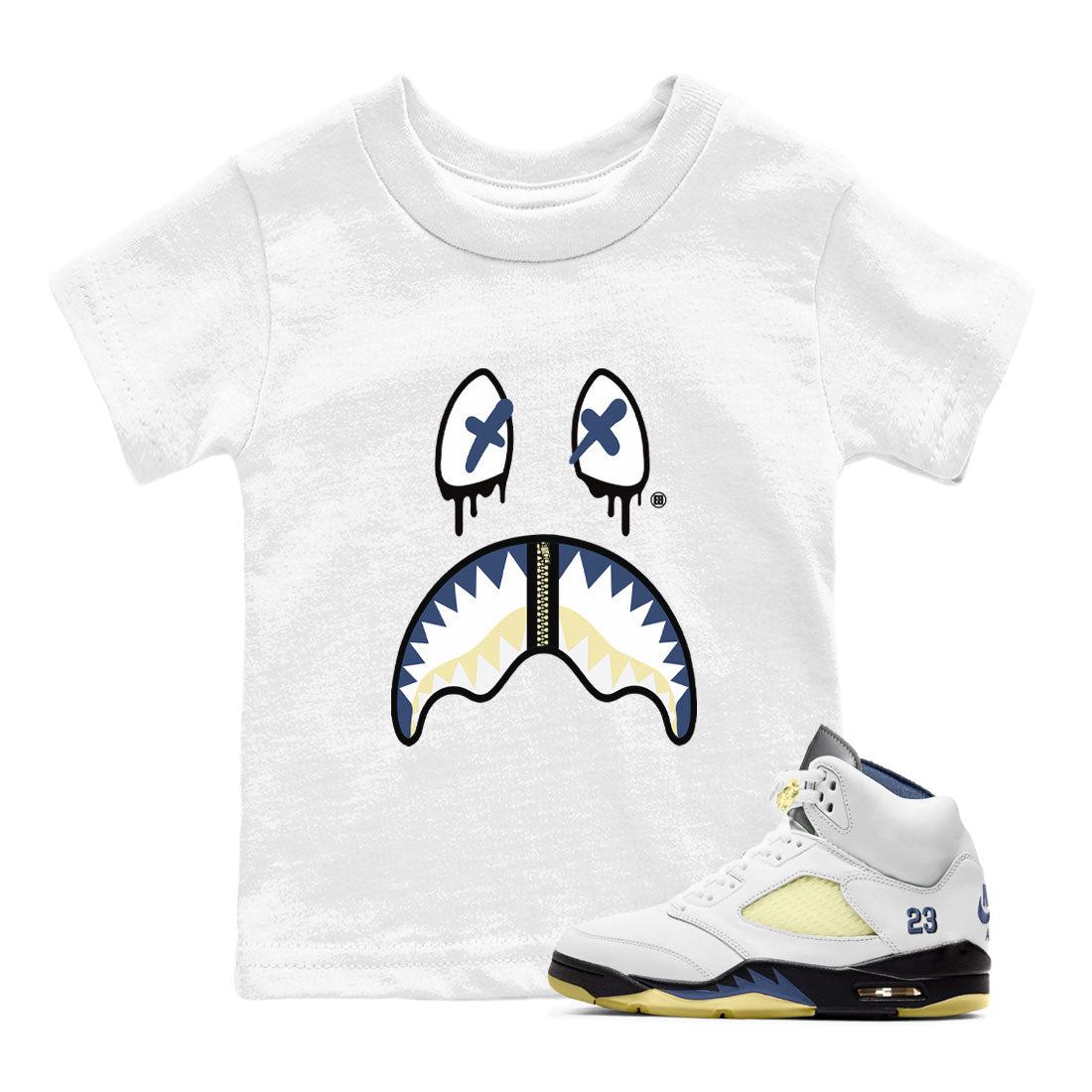 Shark Face snkmatch Tee Kids - Air Jordan 5 A Ma Maniere x Photon Dust