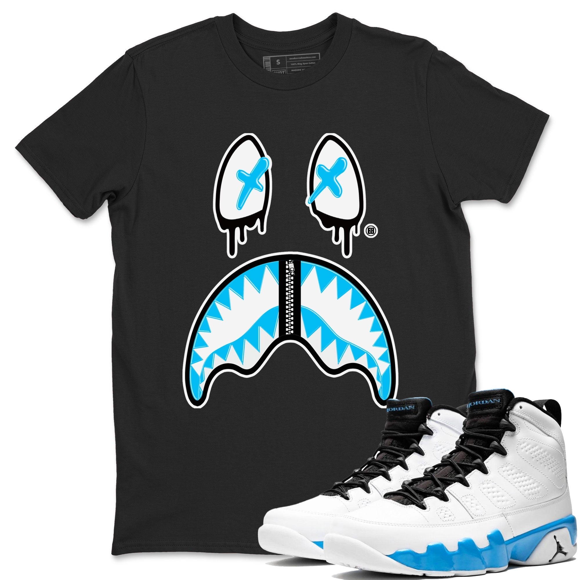 Shark Face snkmatch Tees - Air Jordan 9 Powder Blue