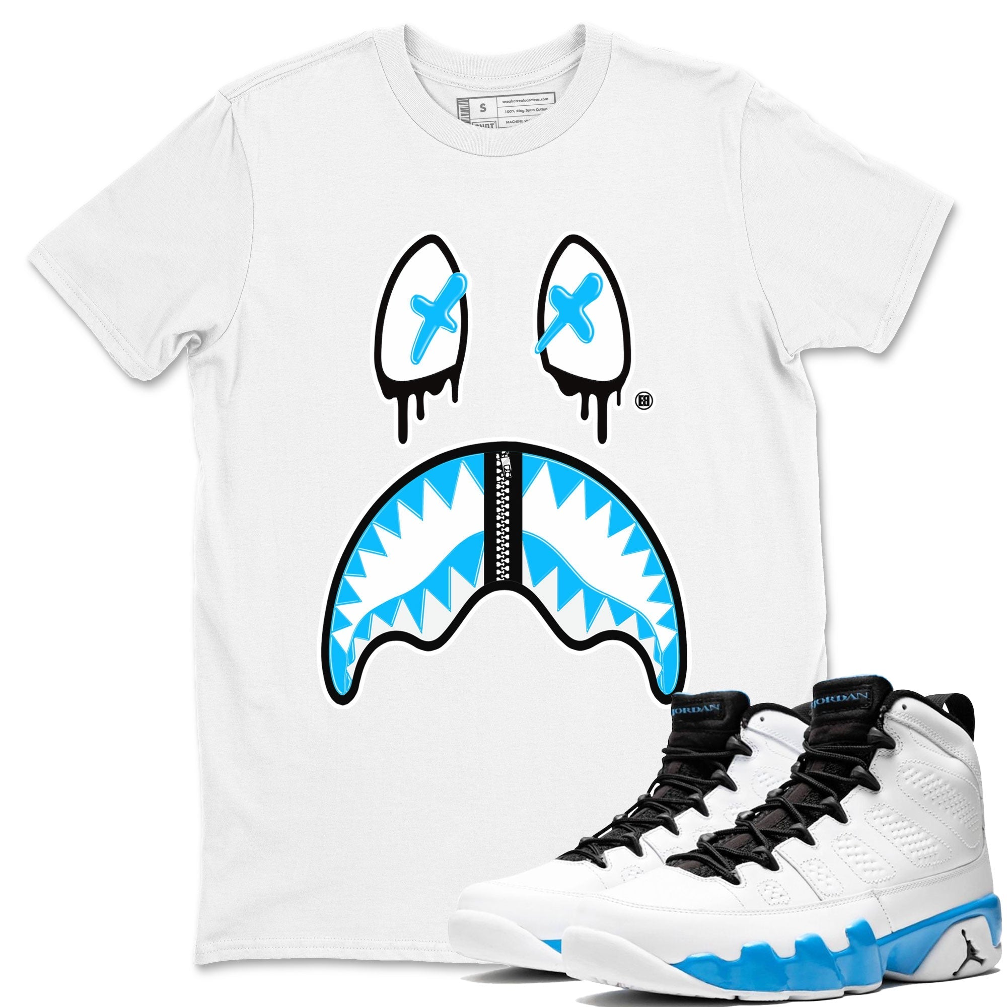 Shark Face snkmatch Tees - Air Jordan 9 Powder Blue