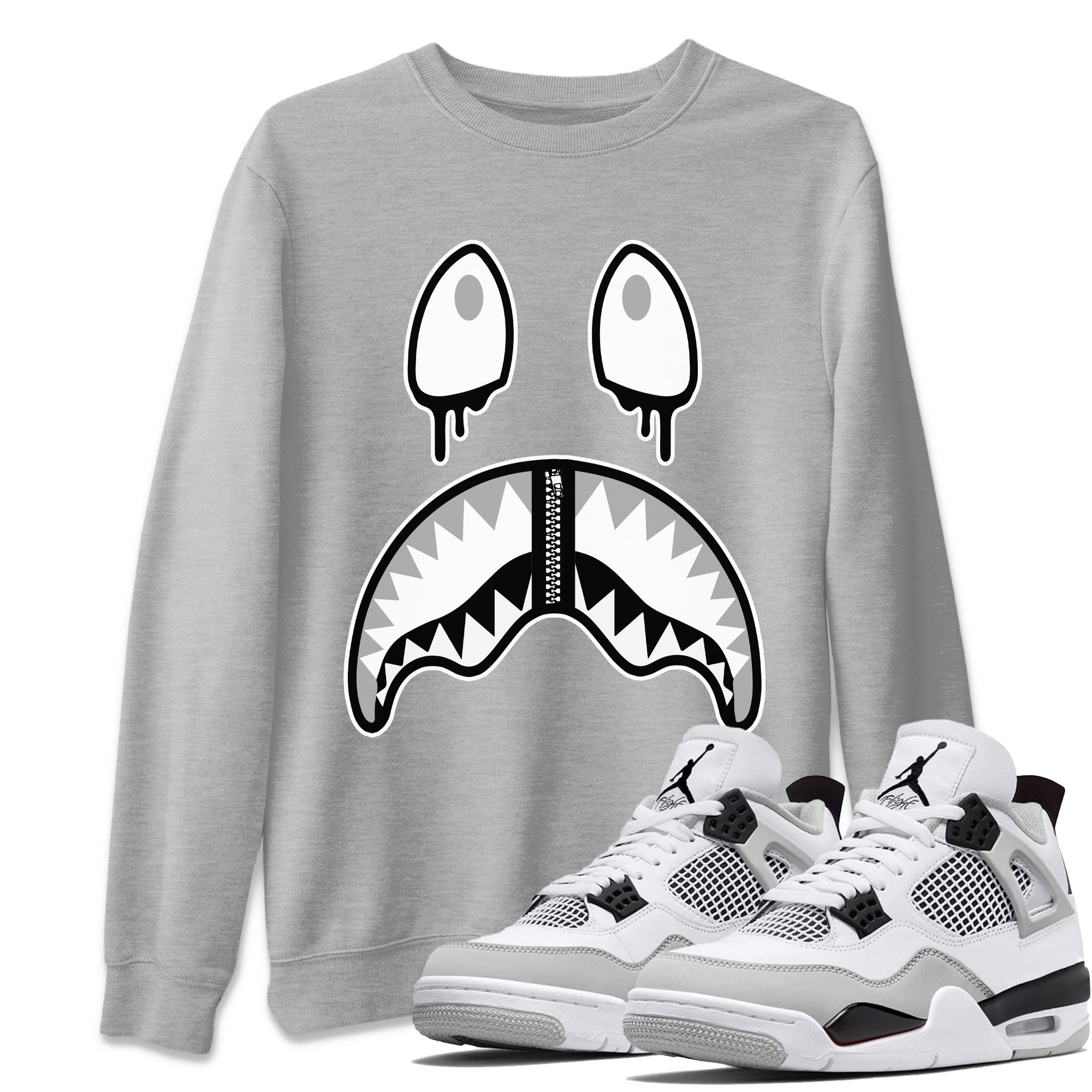 Shark Face Unisex Tops - Air Jordan 4 Military Black