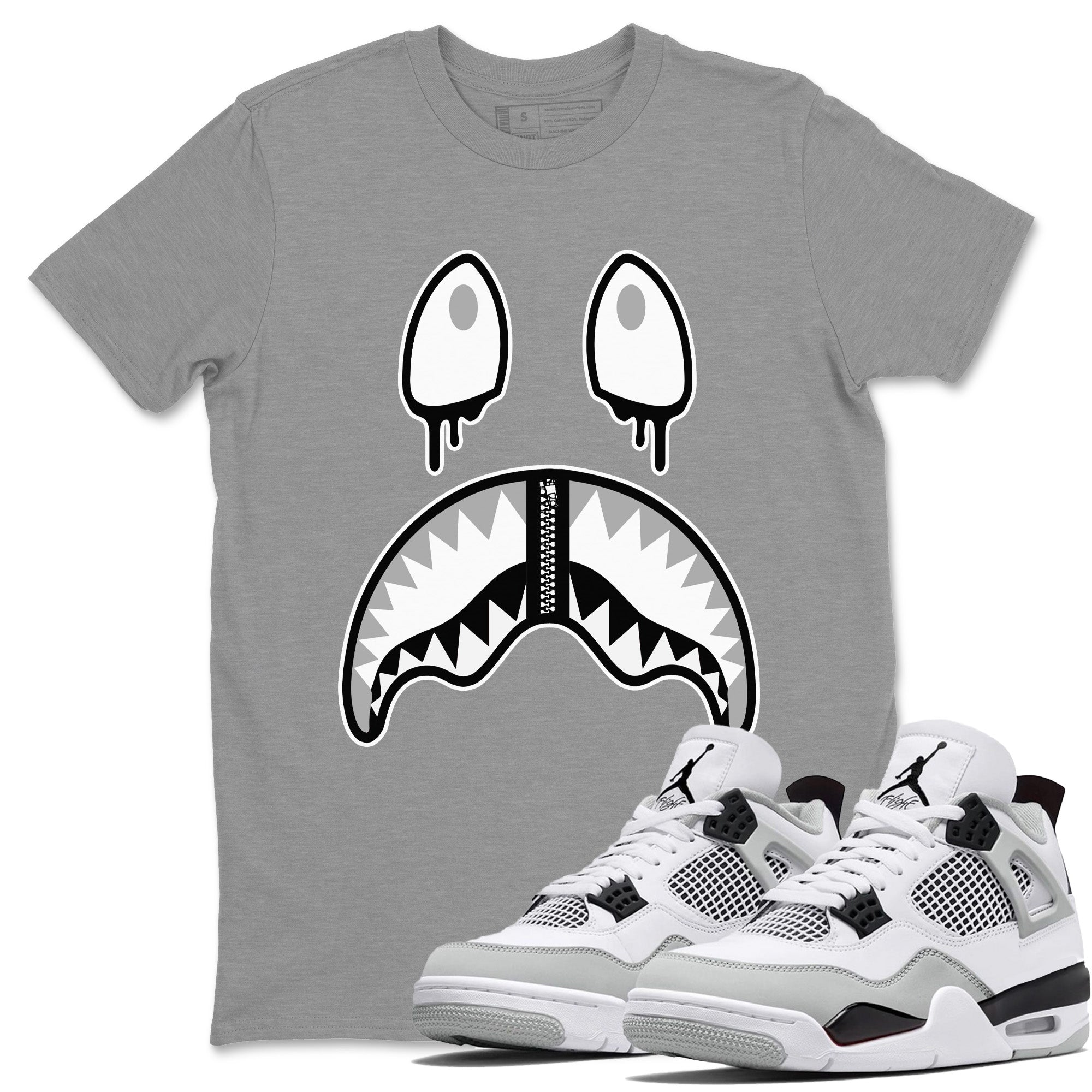 Shark Face Unisex Tops - Air Jordan 4 Military Black