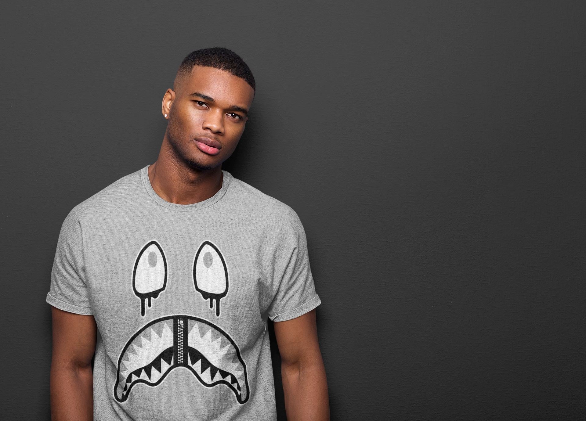 Shark Face Unisex Tops - Air Jordan 4 Military Black