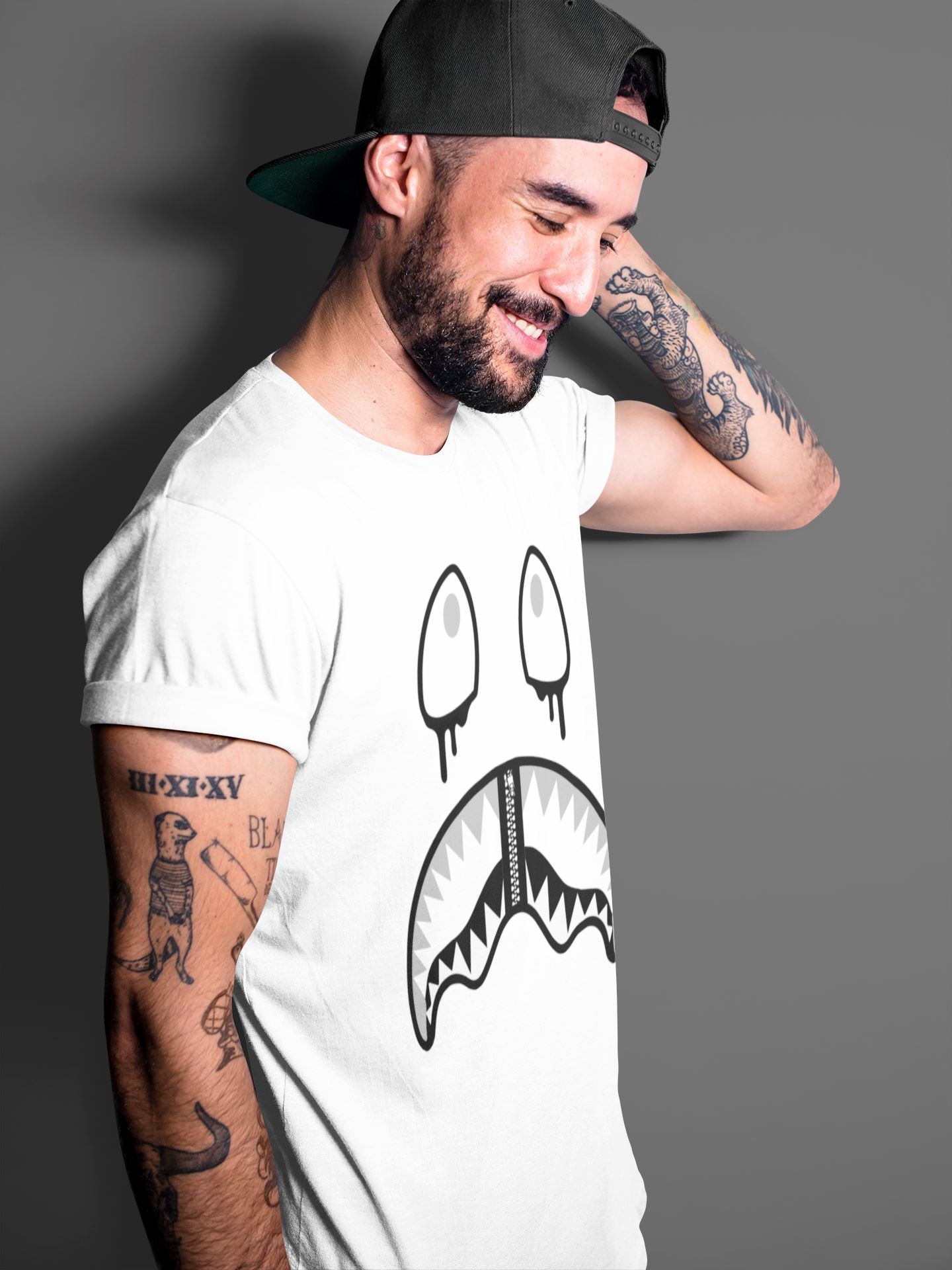 Shark Face Unisex Tops - Air Jordan 4 Military Black