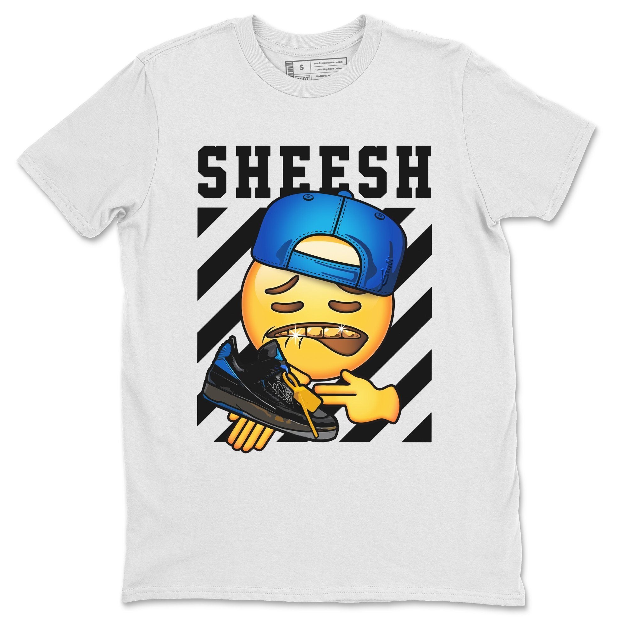 Sheesh Unisex Tops - Air Jordan 2 OFF-WHITE Black Blue
