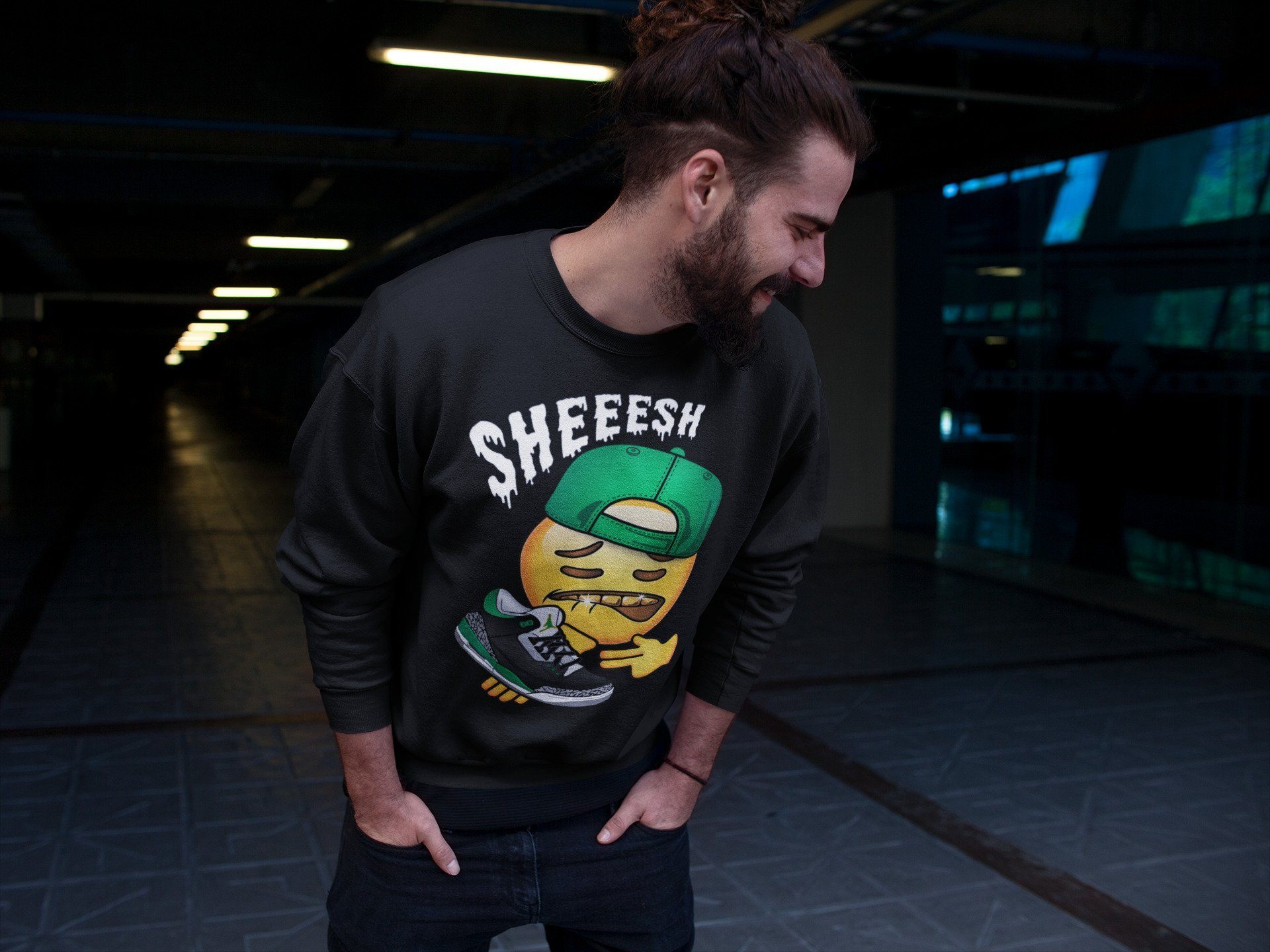 Sheesh Unisex Tops - Air Jordan 3 Pine Green
