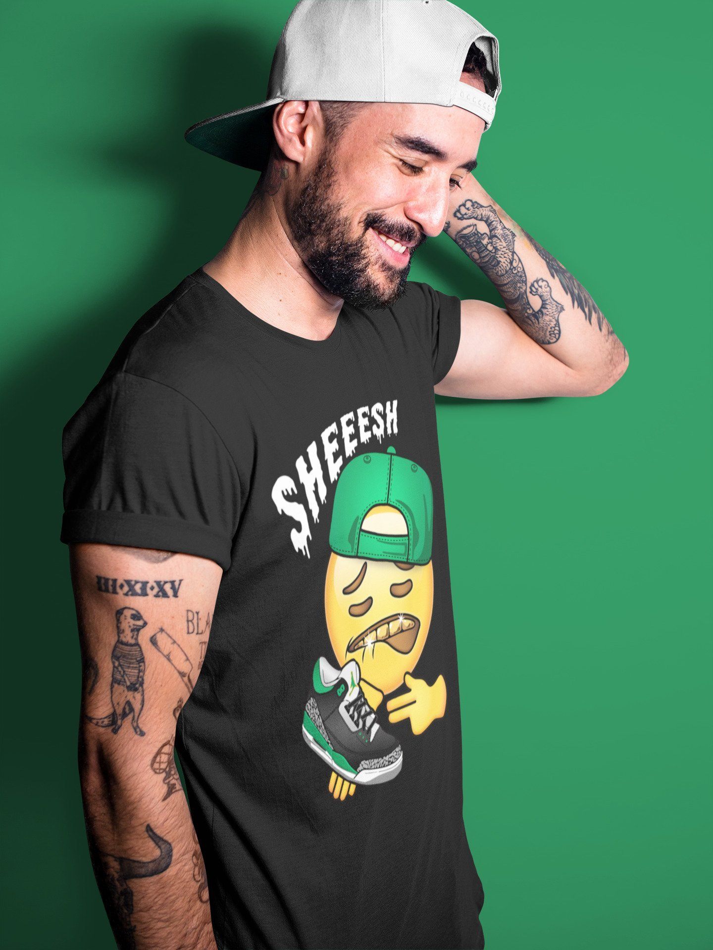 Sheesh Unisex Tops - Air Jordan 3 Pine Green