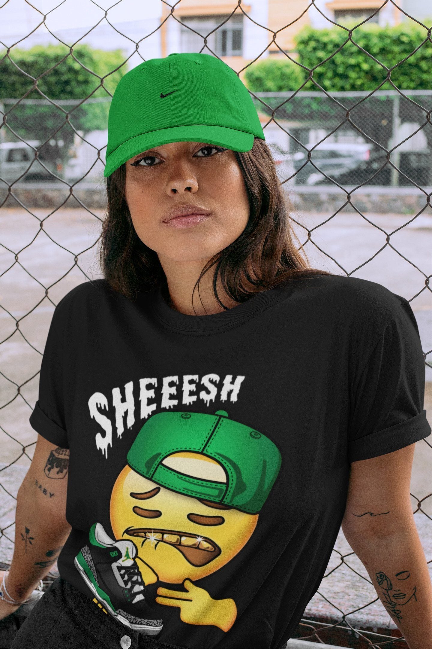 Sheesh Unisex Tops - Air Jordan 3 Pine Green