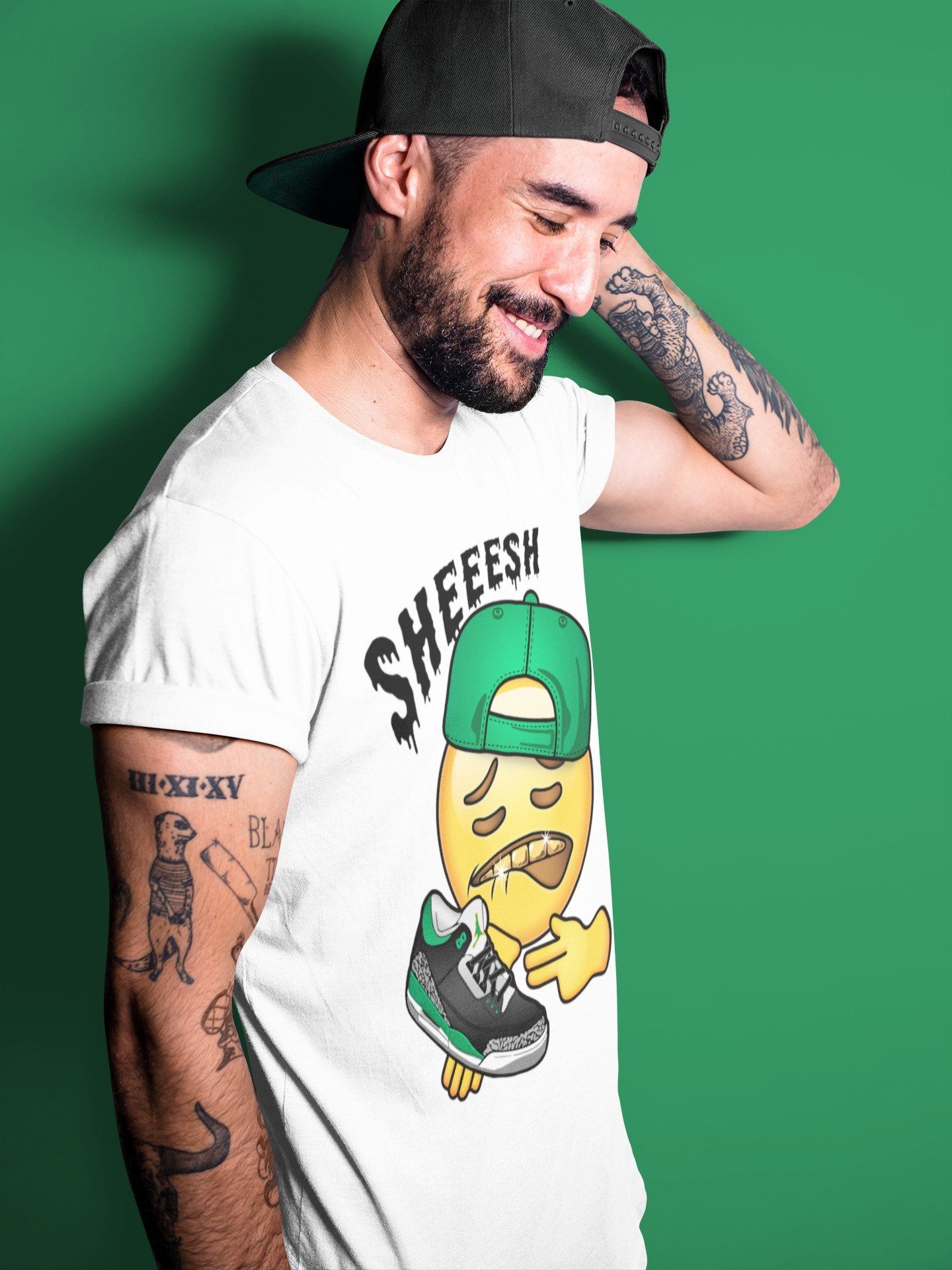 Sheesh Unisex Tops - Air Jordan 3 Pine Green