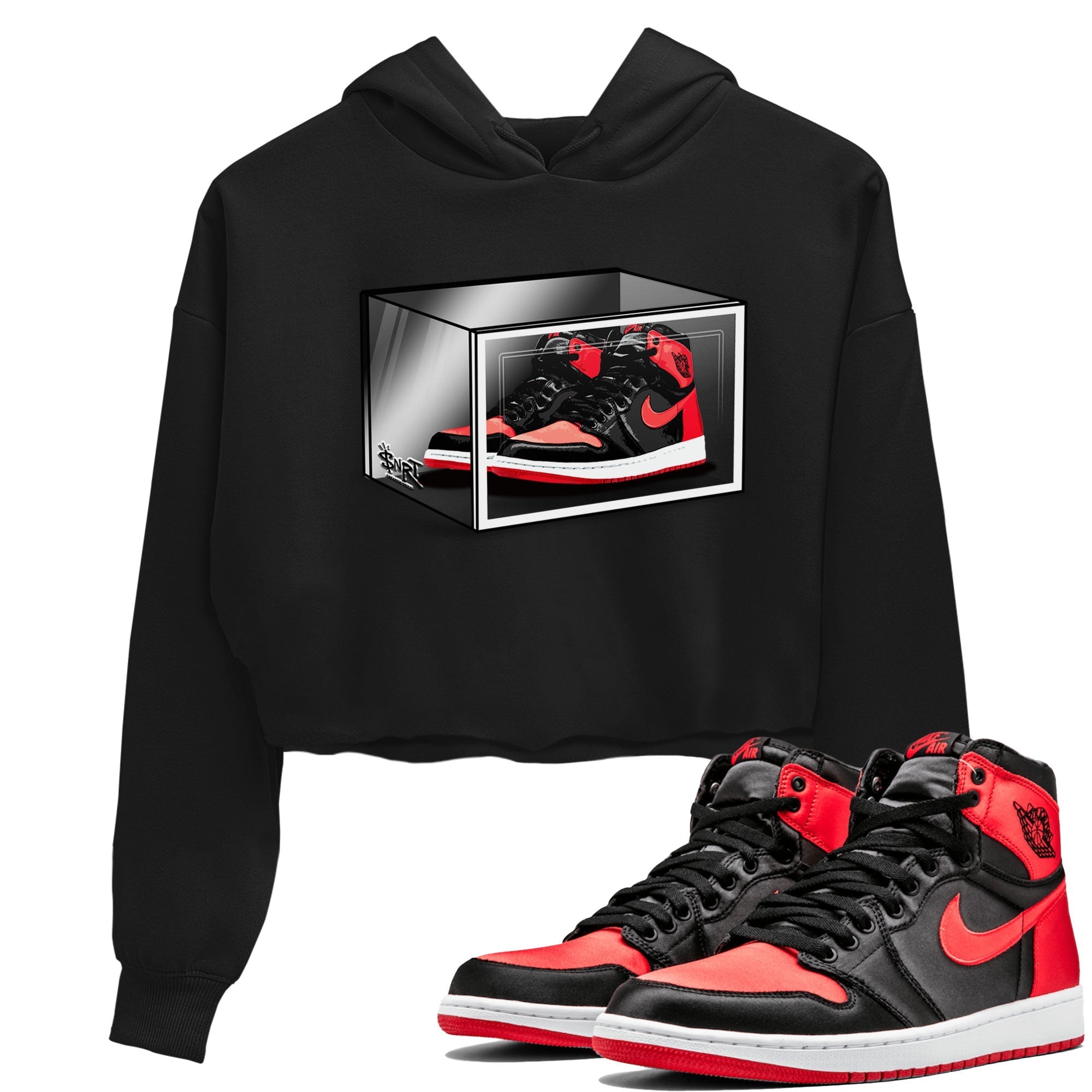 Shoe Box snkmatch Women's Top - Air Jordan 1 Satin Bred